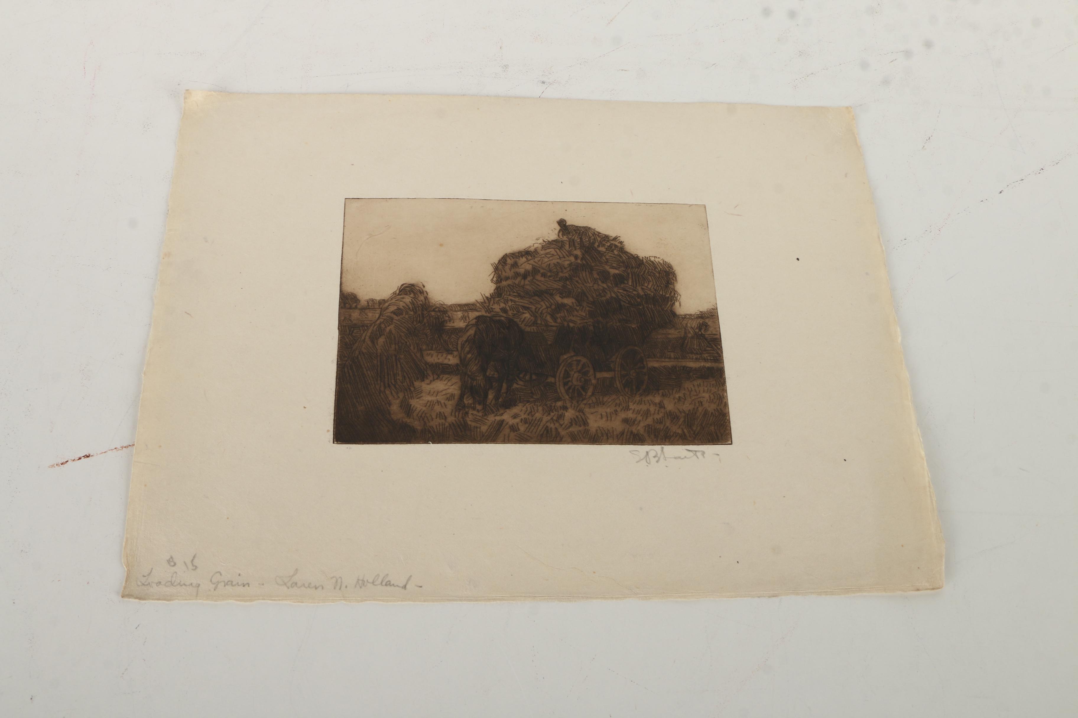 Collection of Emily Burling Waite Etchings of Farm Scenes
