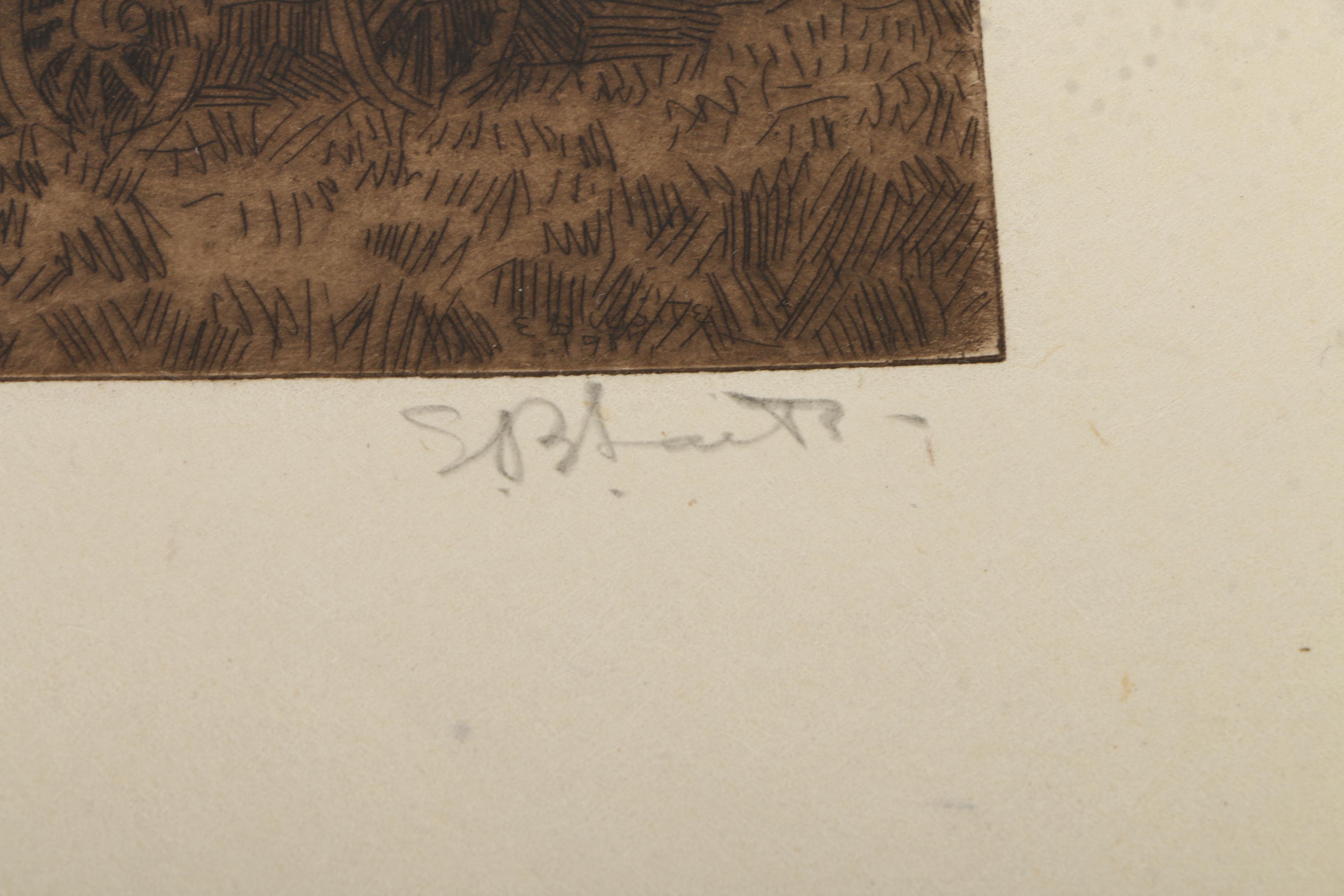 Collection of Emily Burling Waite Etchings of Farm Scenes