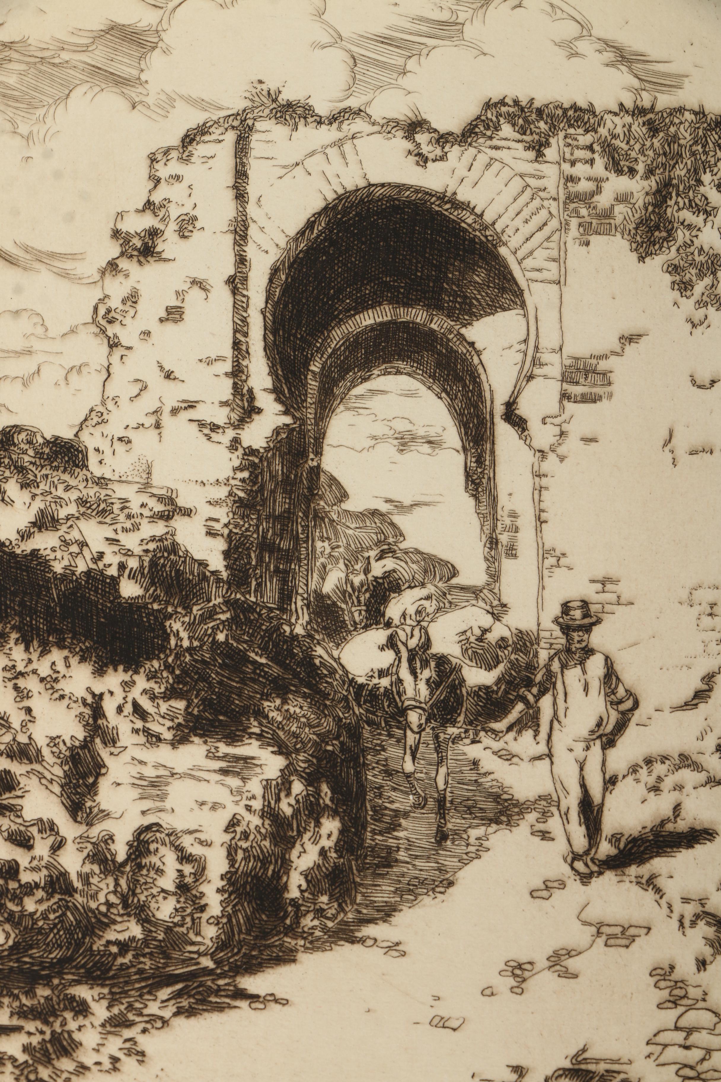 Collection of Emily Burling Waite Etchings of Farm Scenes