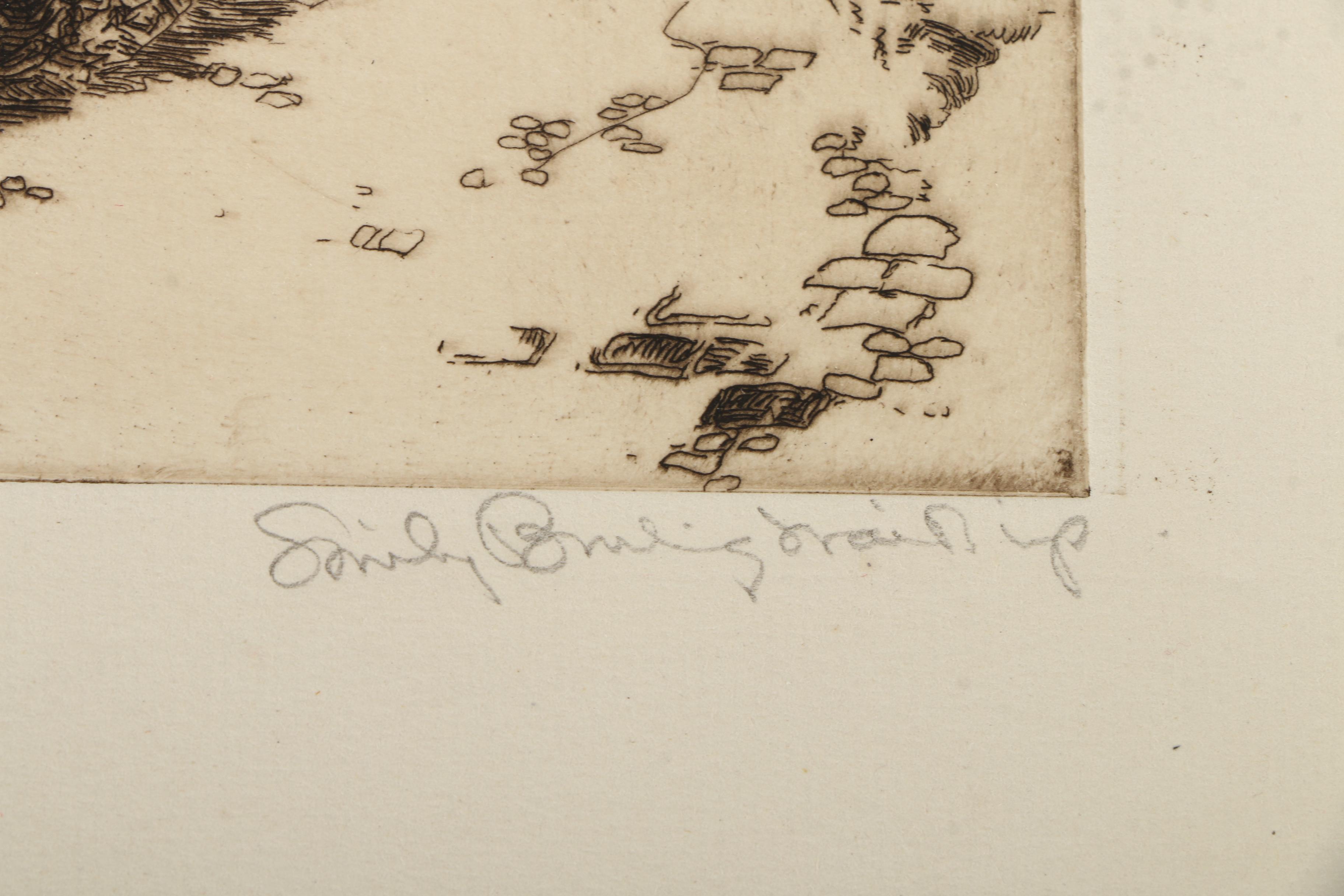 Collection of Emily Burling Waite Etchings of Farm Scenes