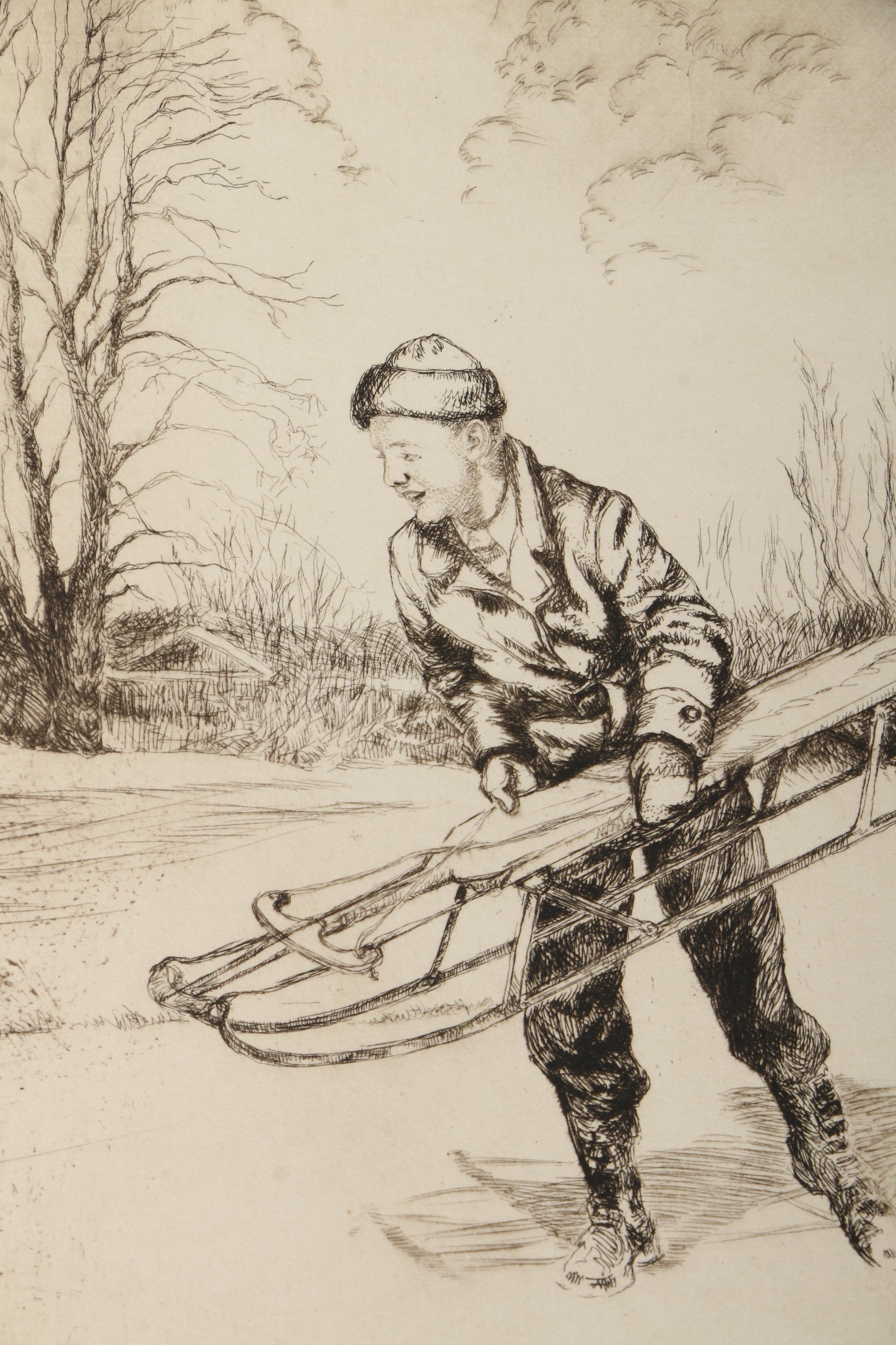 Pair of Emily Burlins Waite Etchings