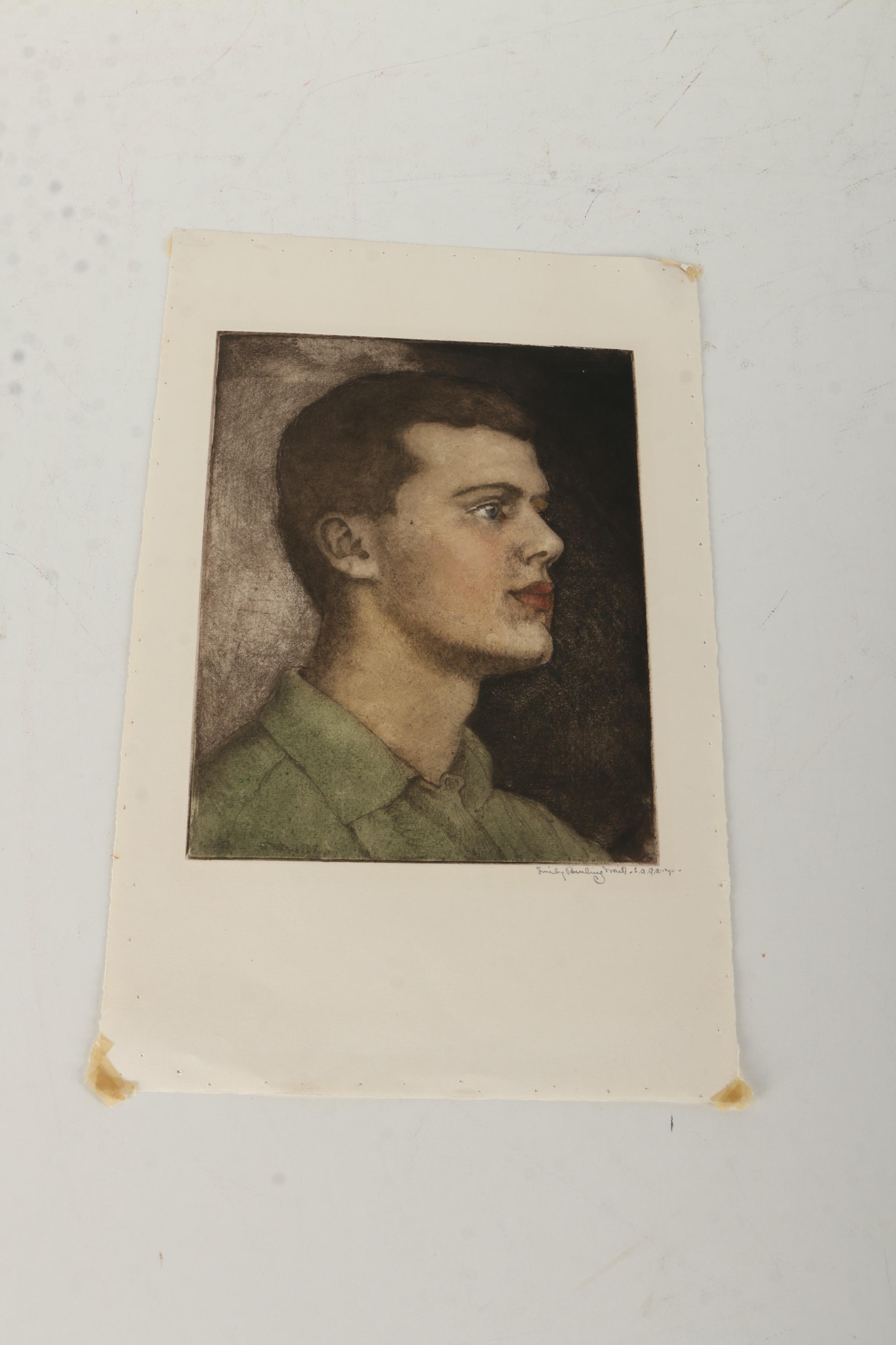 Collection of Emily Burlins Waite Portrait Etchings