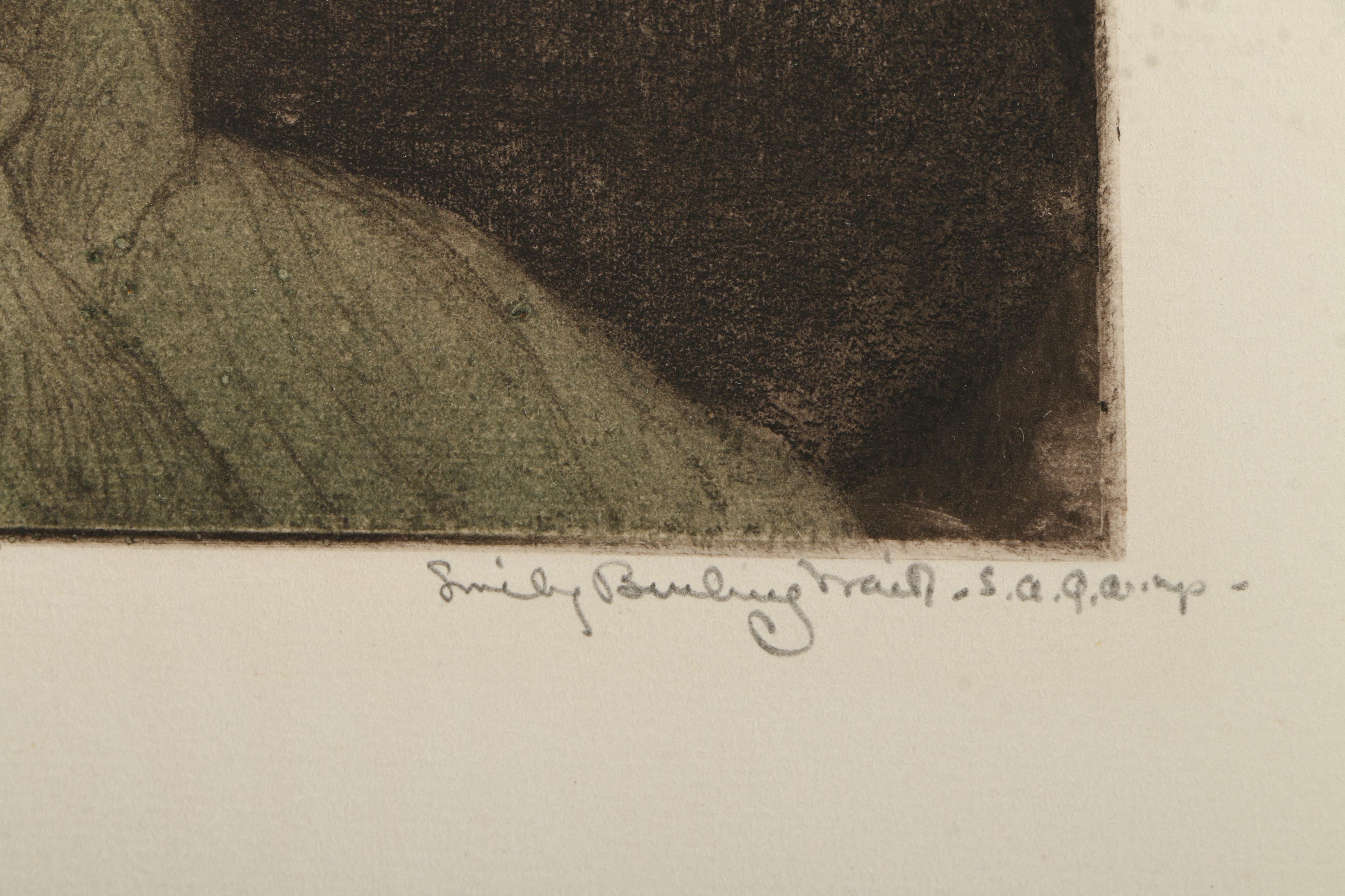 Collection of Emily Burlins Waite Portrait Etchings