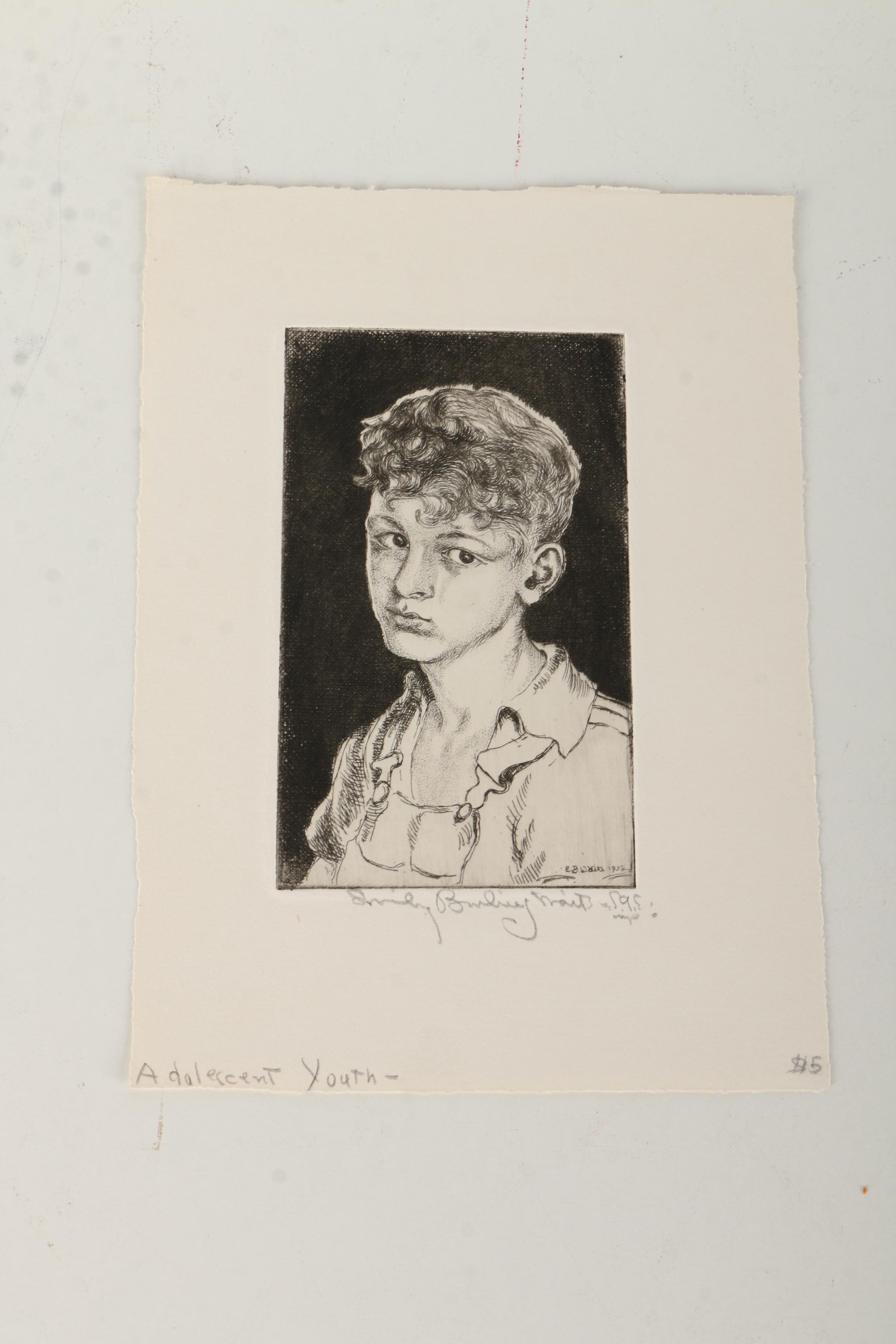 Collection of Emily Burlins Waite Portrait Etchings