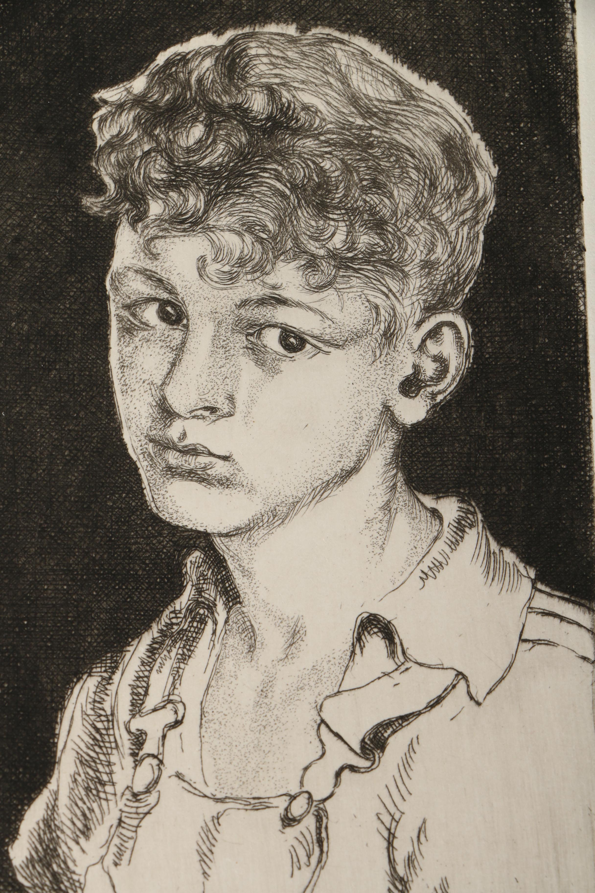 Collection of Emily Burlins Waite Portrait Etchings