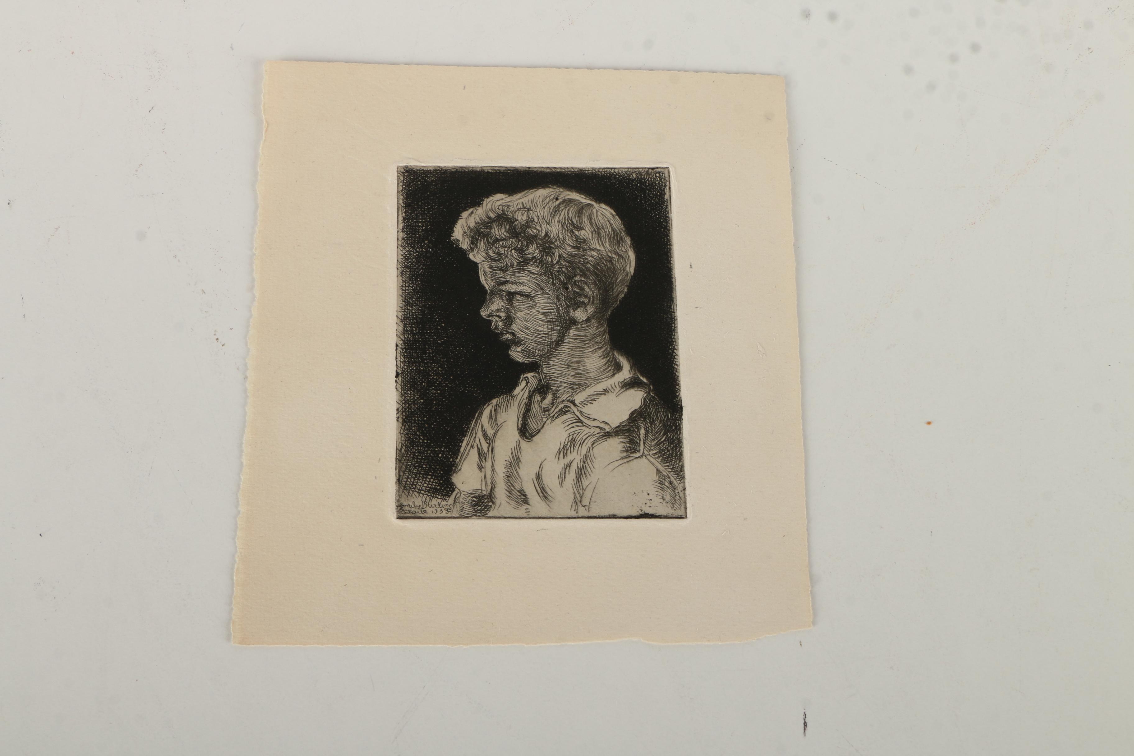 Collection of Emily Burlins Waite Portrait Etchings