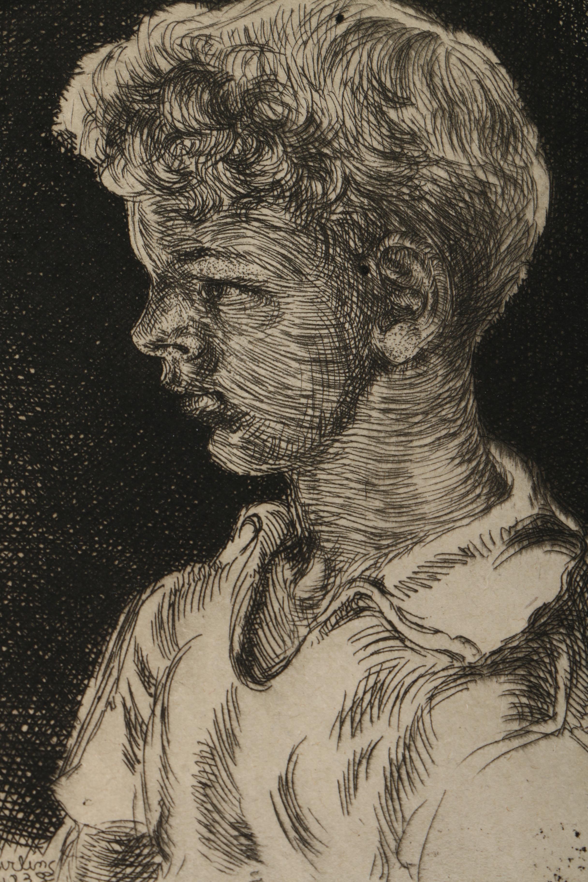 Collection of Emily Burlins Waite Portrait Etchings