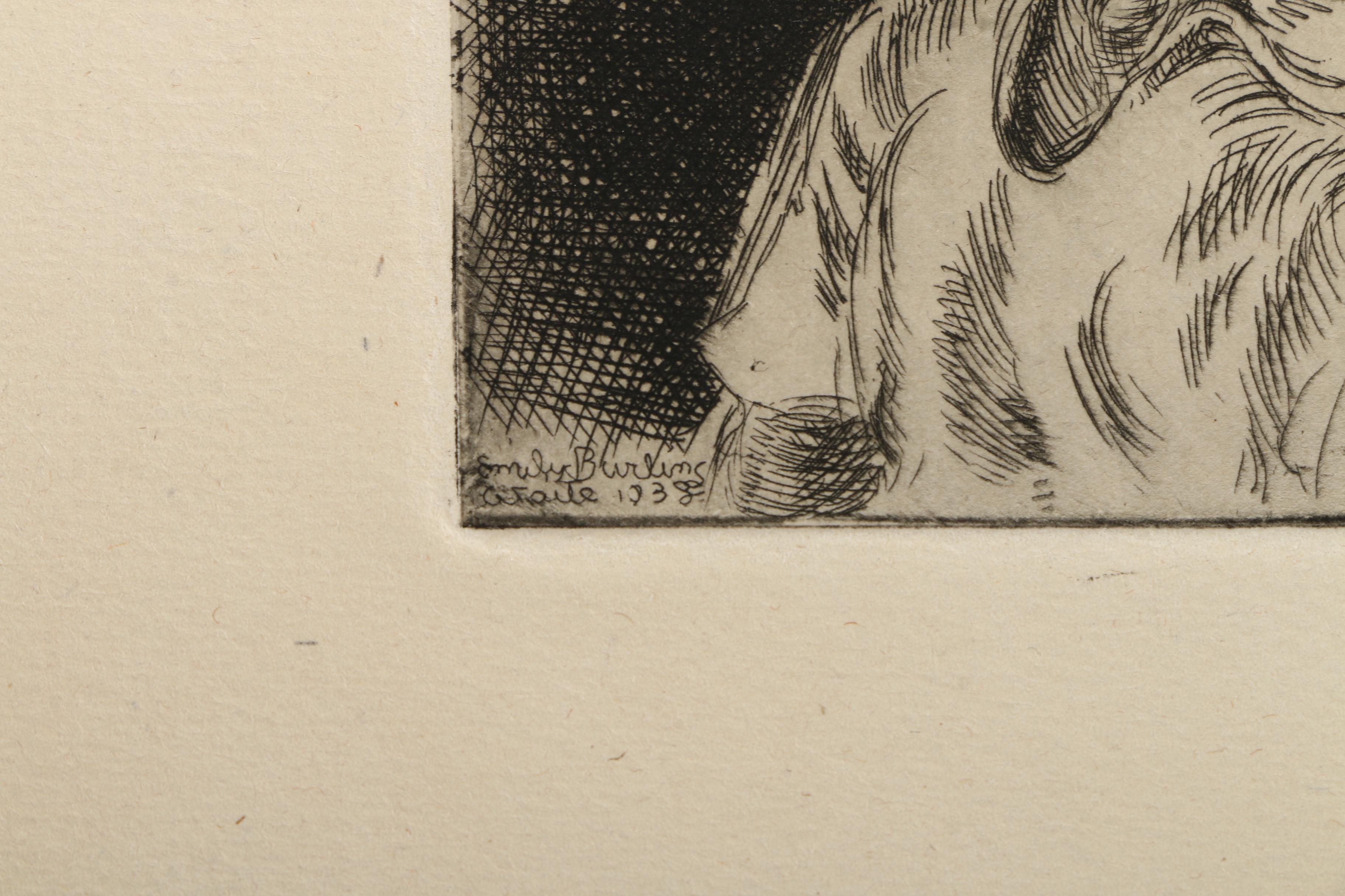 Collection of Emily Burlins Waite Portrait Etchings