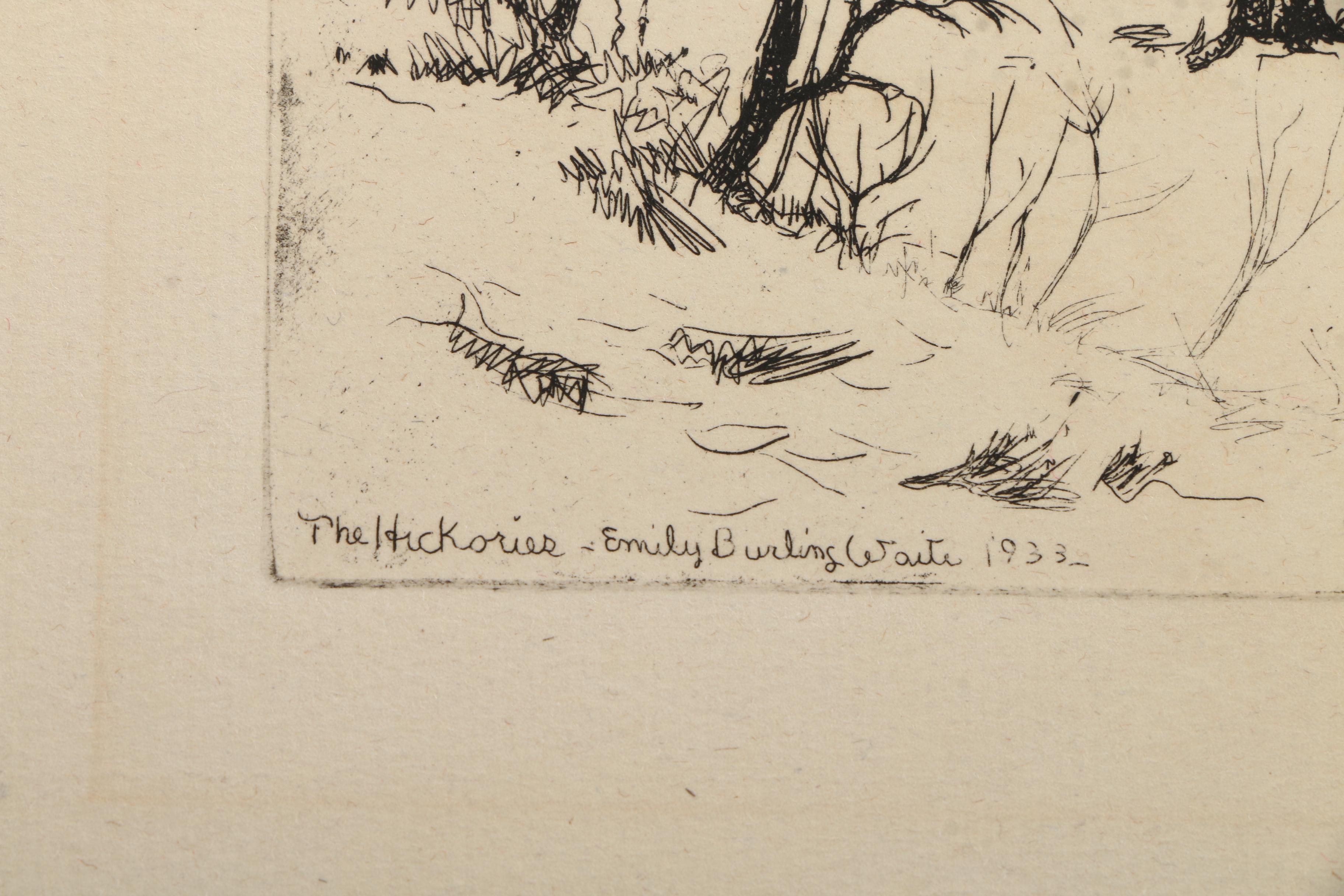 Collection of Emily Burlins Waite Portrait Etchings