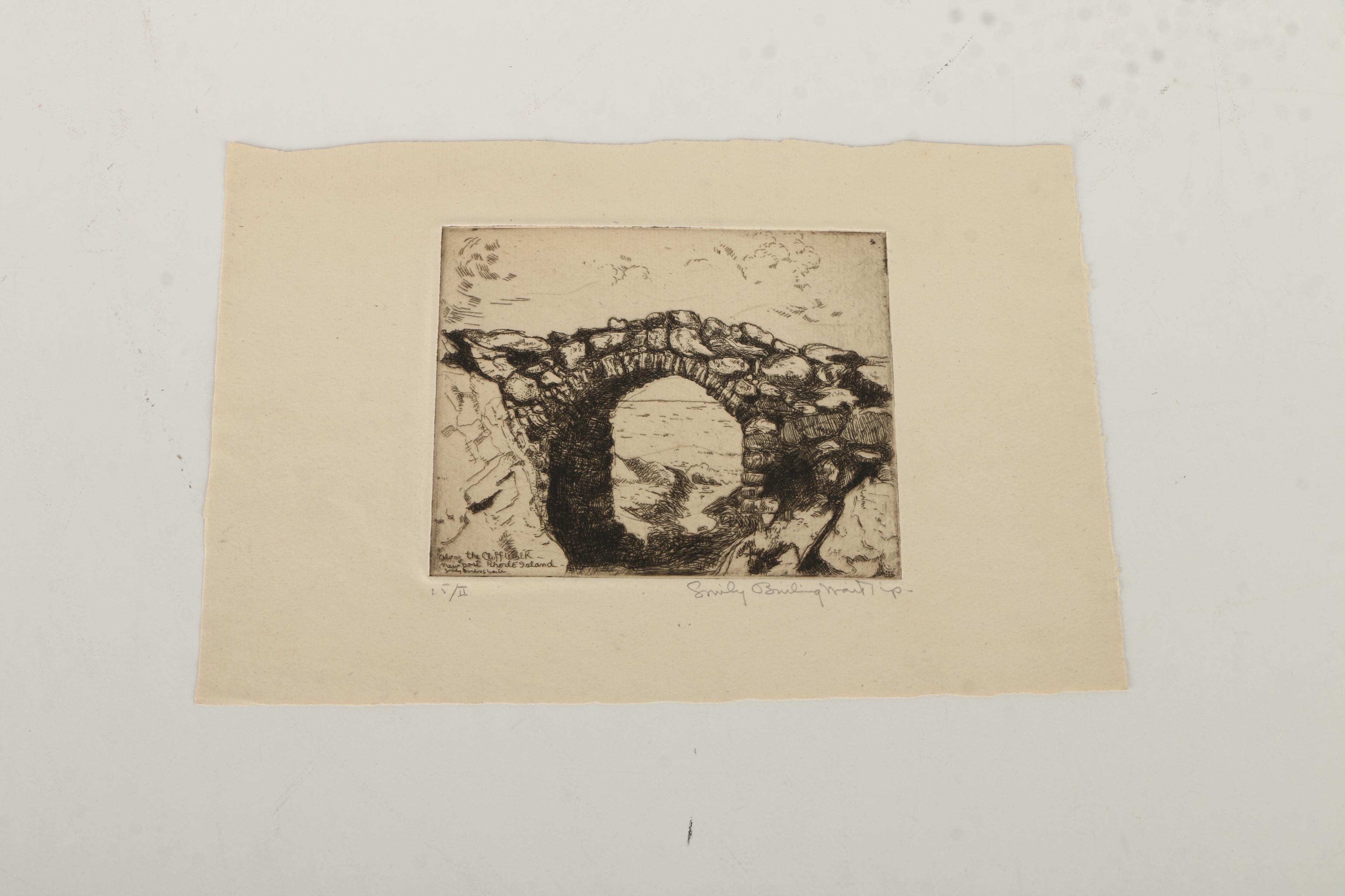 Collection of Emily Burlins Waite Portrait Etchings