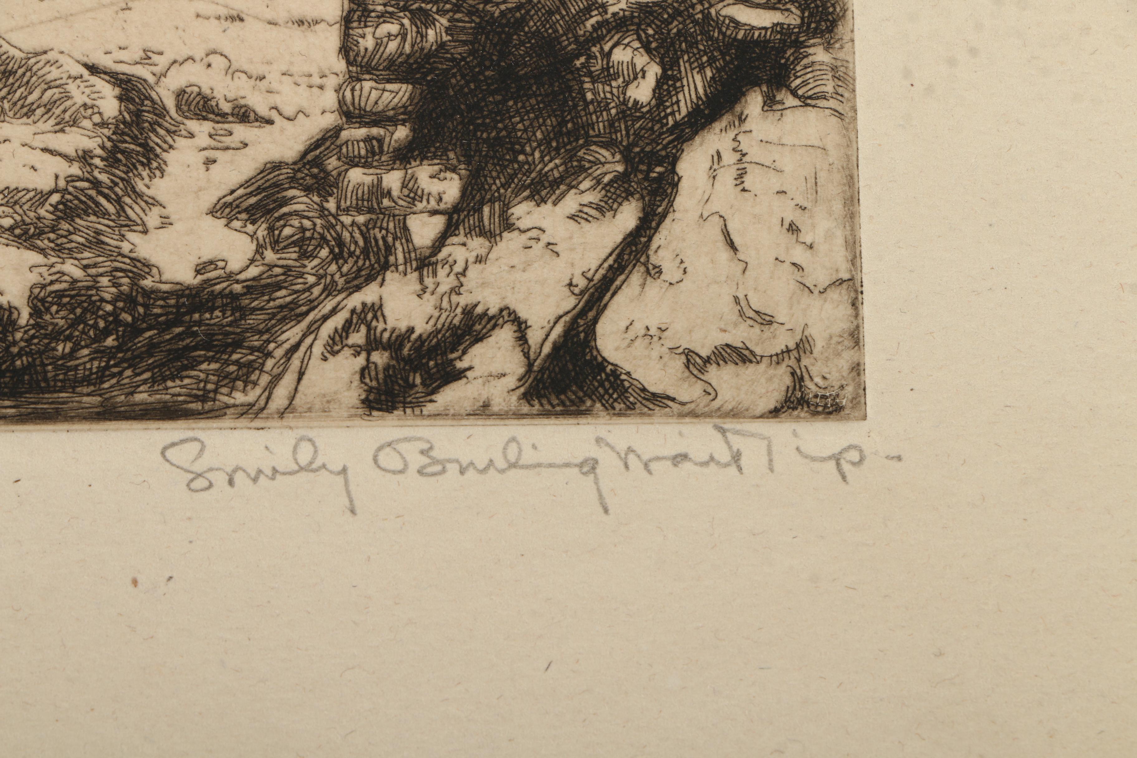 Collection of Emily Burlins Waite Portrait Etchings