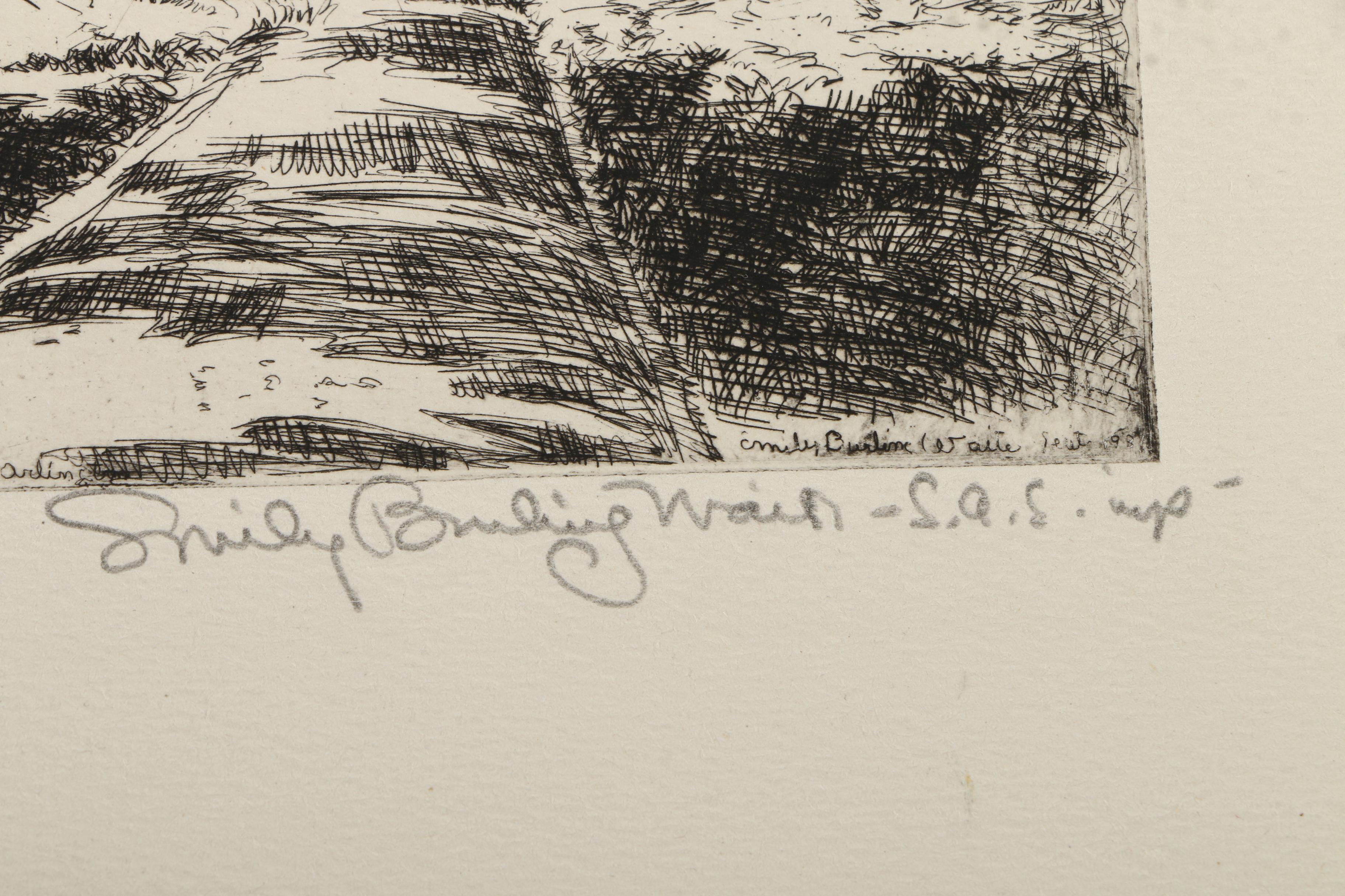 Collection of Emily Burlins Waite Portrait Etchings