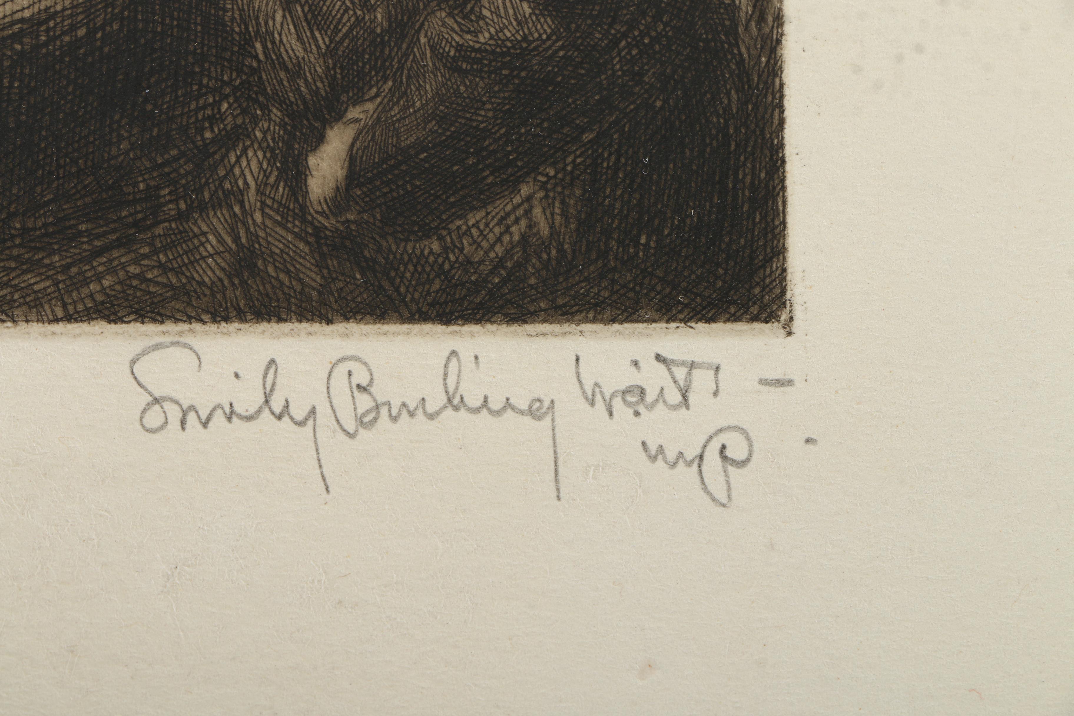 Pair of Emily B. Waite Portrait Etchings