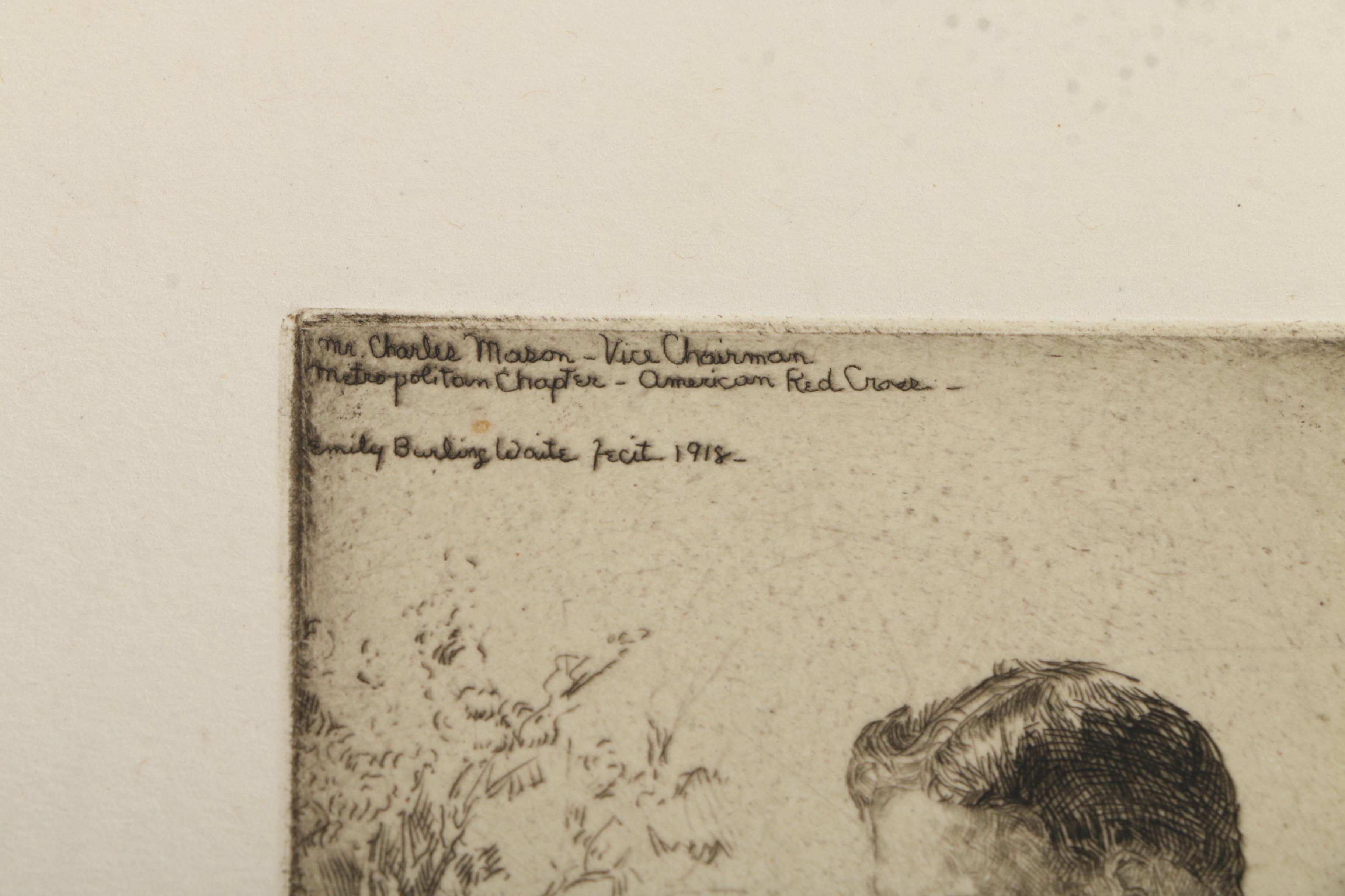 Pair of Emily B. Waite Portrait Etchings