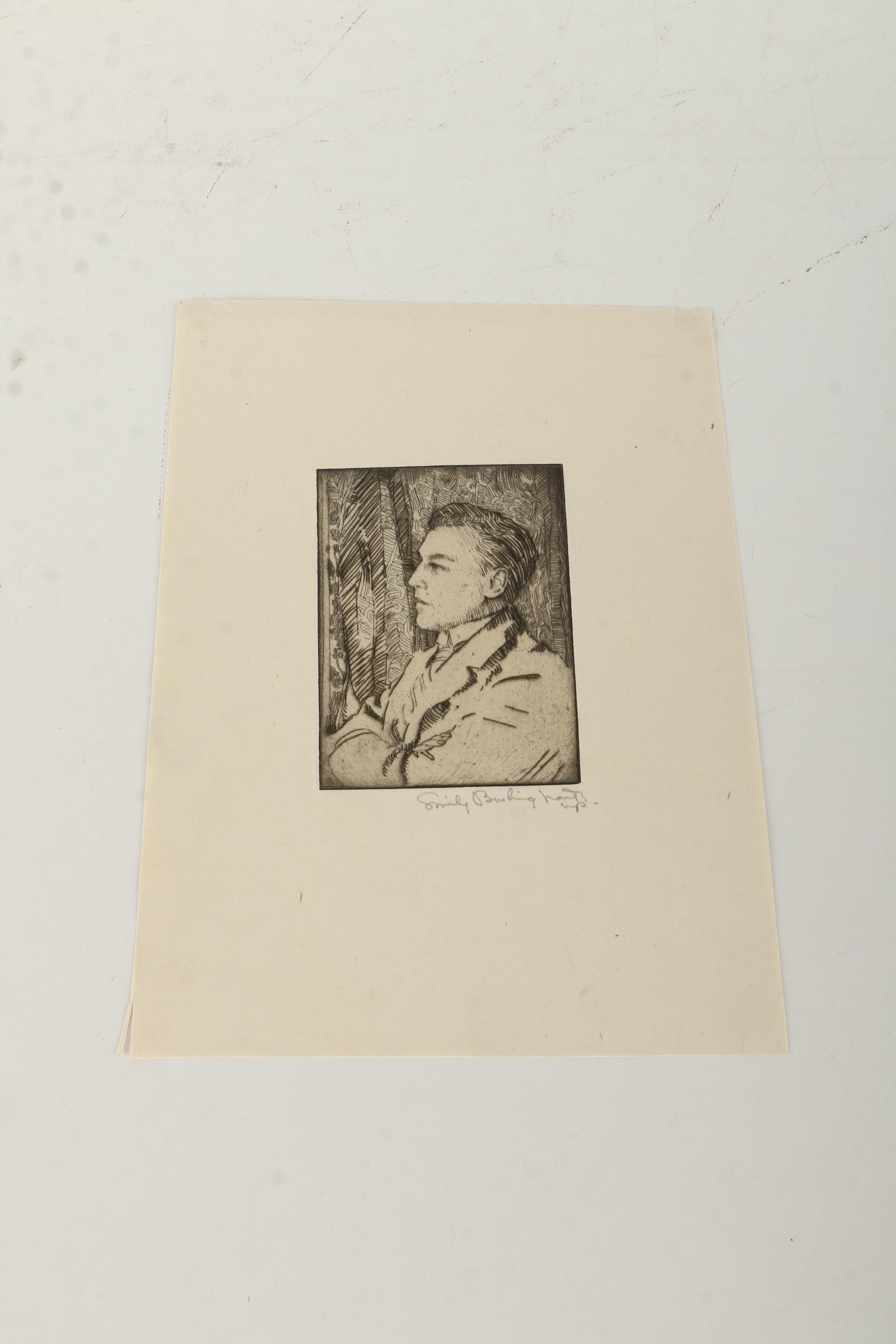 Pair of Emily B. Waite Portrait Etchings