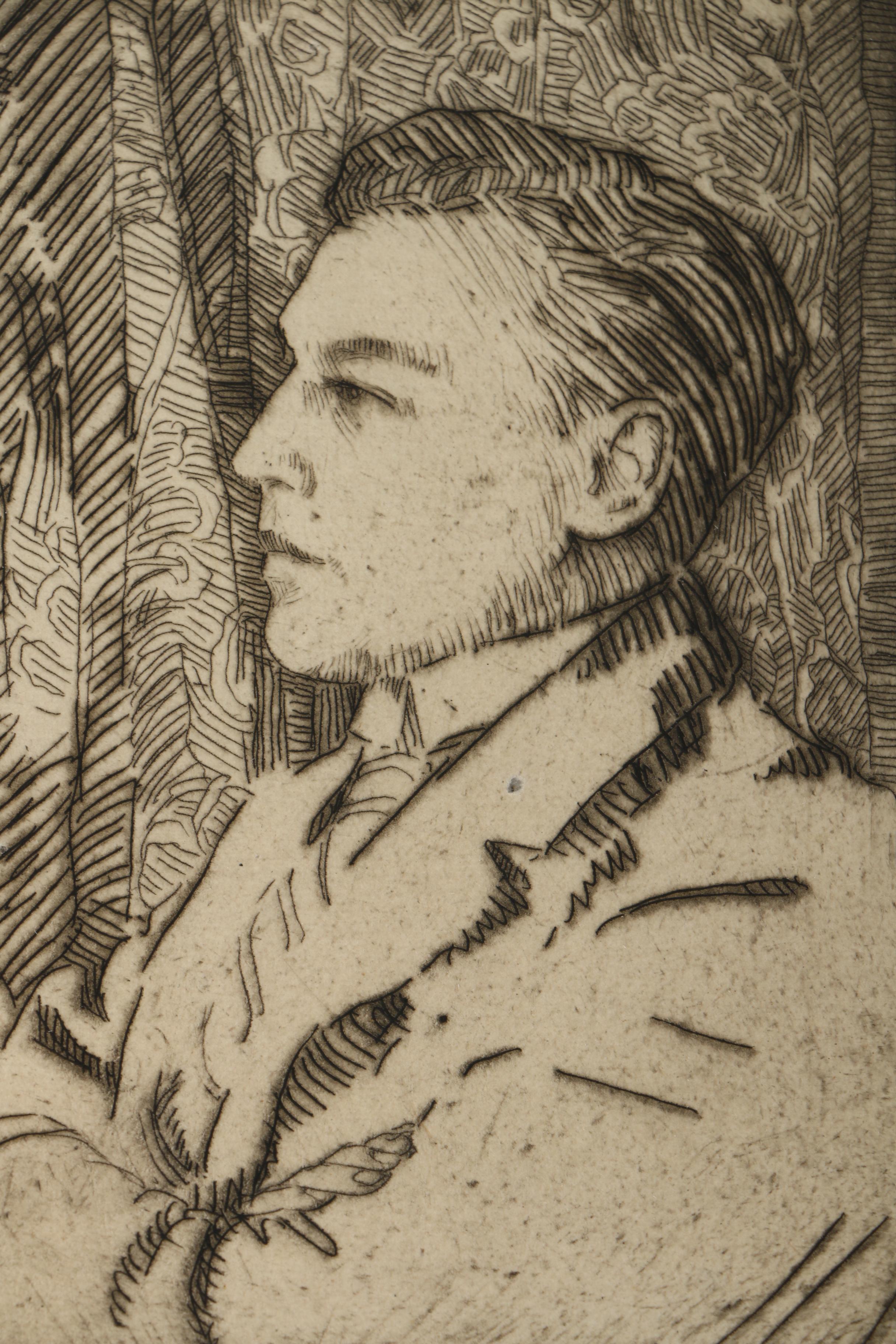 Pair of Emily B. Waite Portrait Etchings