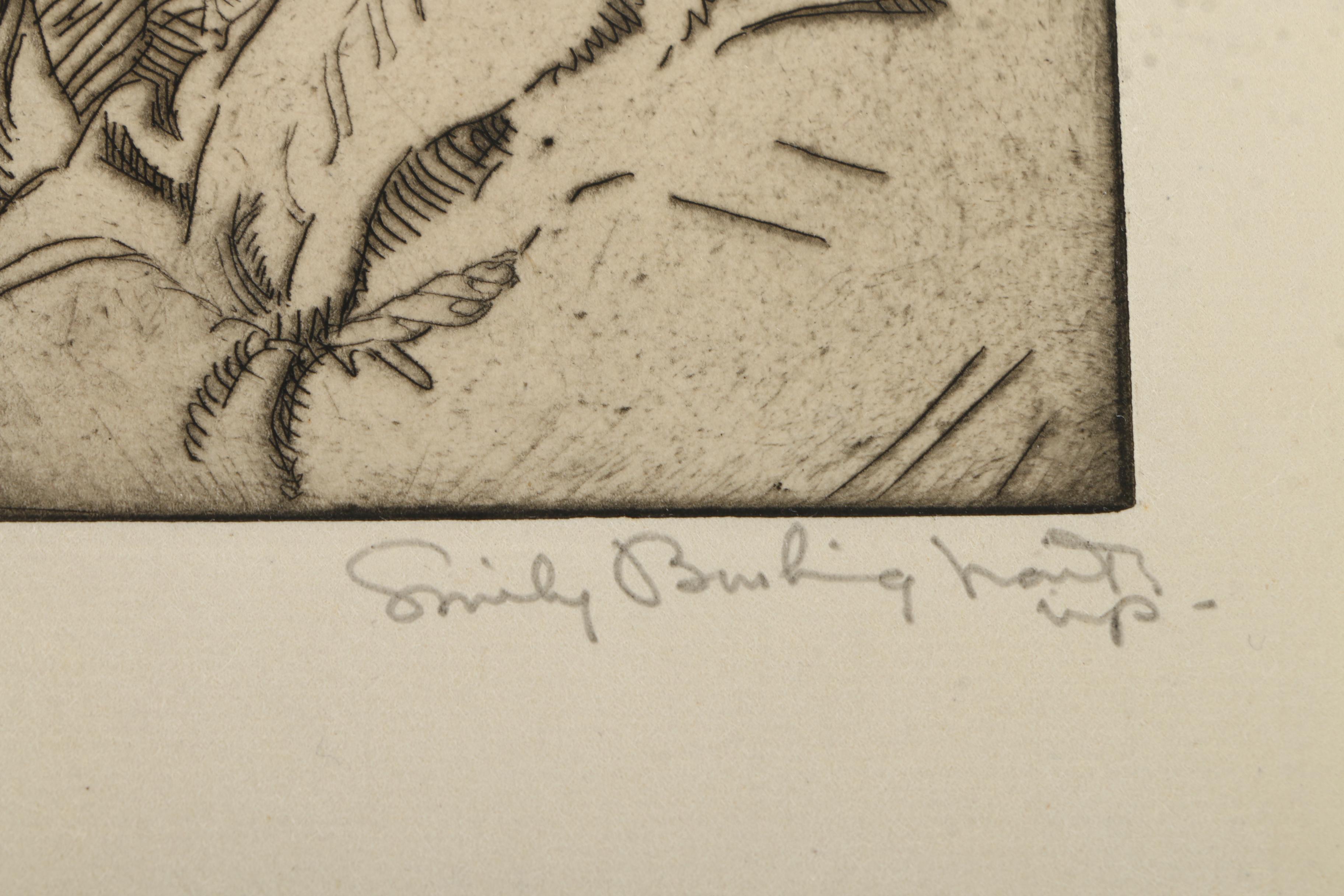 Pair of Emily B. Waite Portrait Etchings