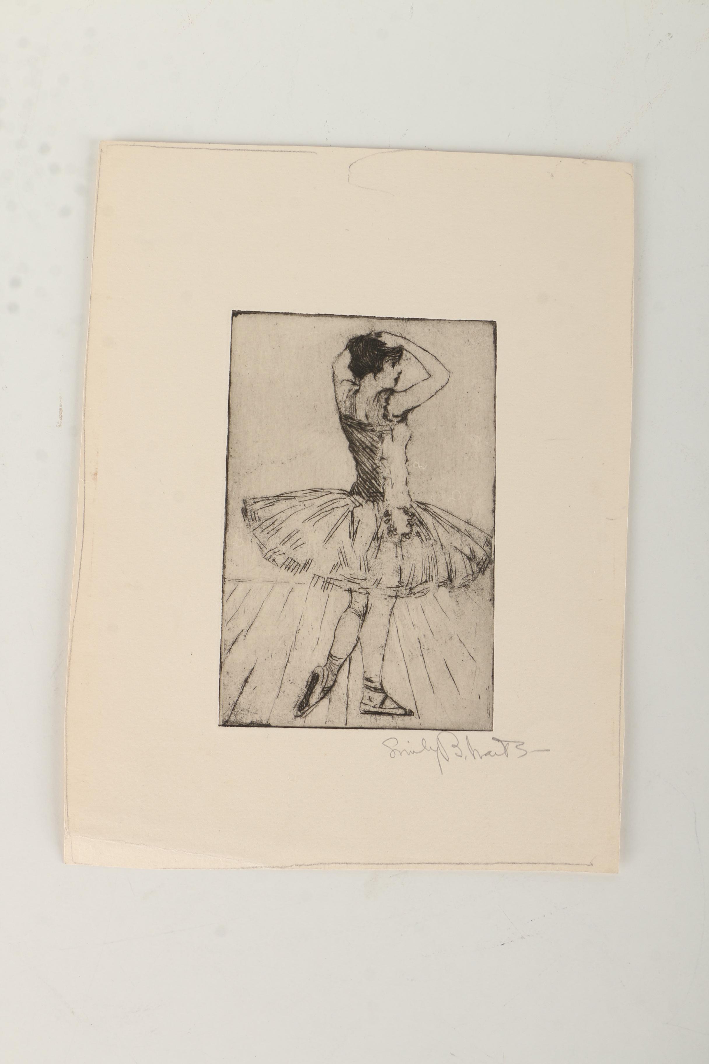 Pair of Emily Burlins Waite Etchings