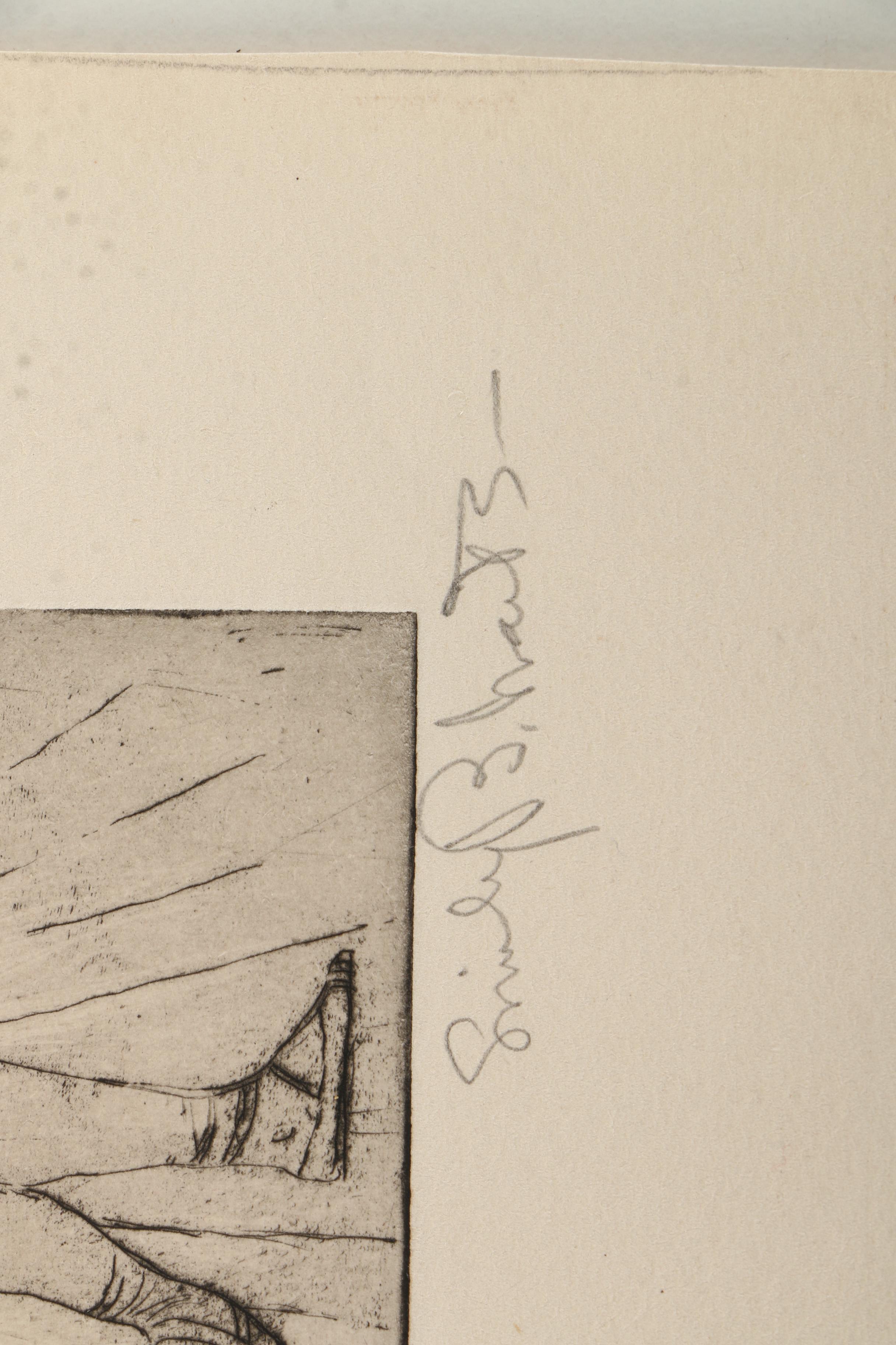 Pair of Emily Burlins Waite Etchings