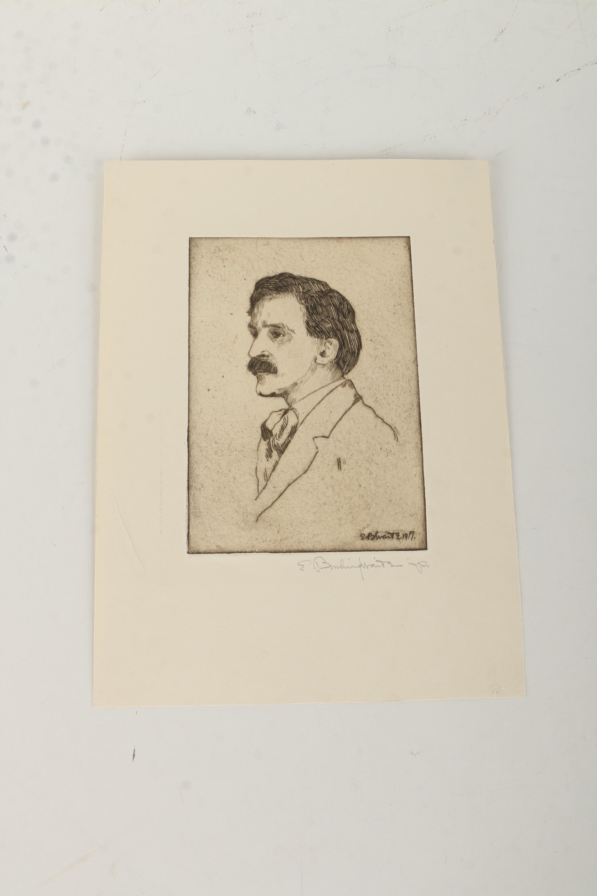 Collection of Emily Burlins Waite Portrait Etchings