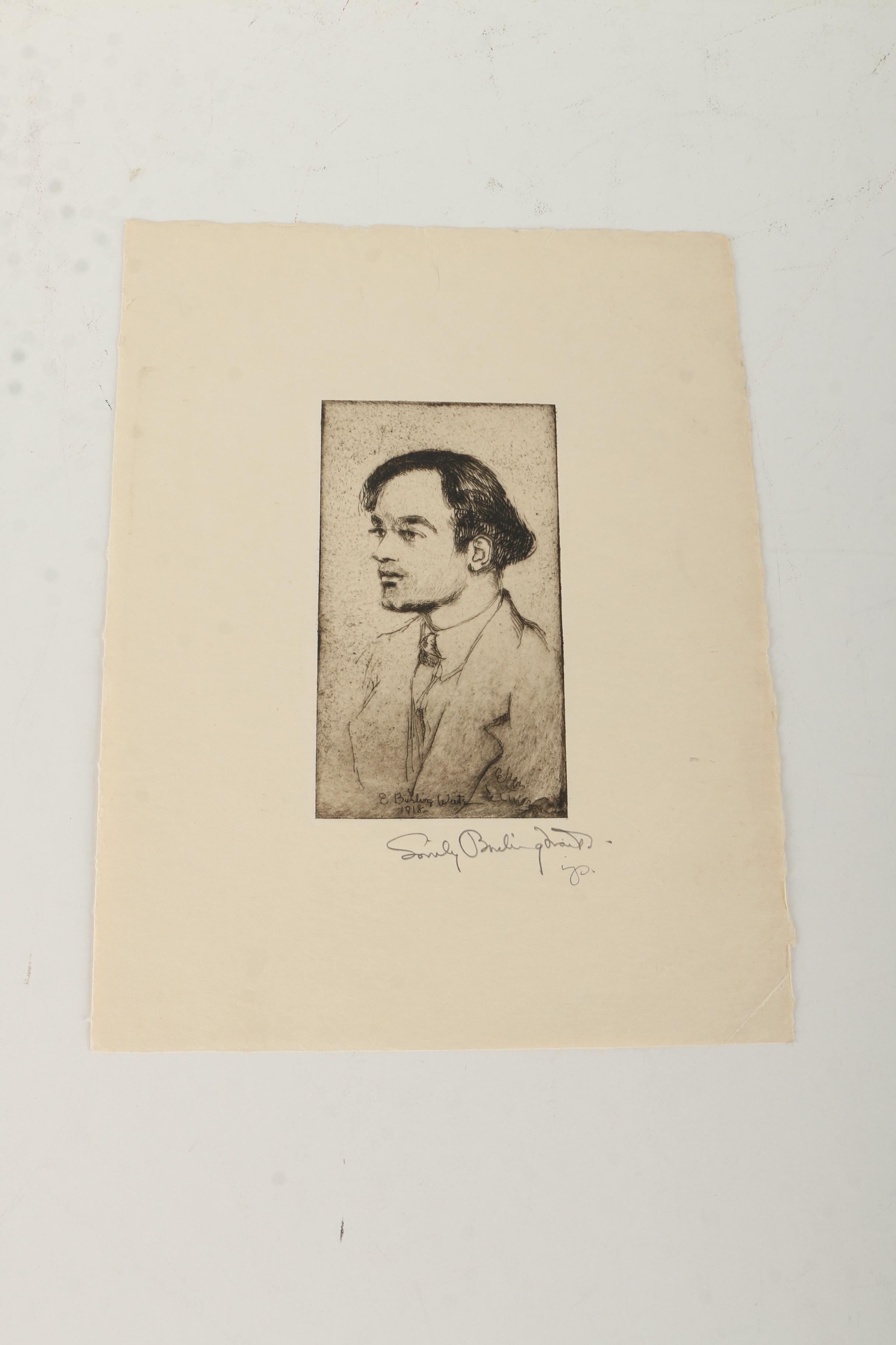 Collection of Emily Burlins Waite Portrait Etchings