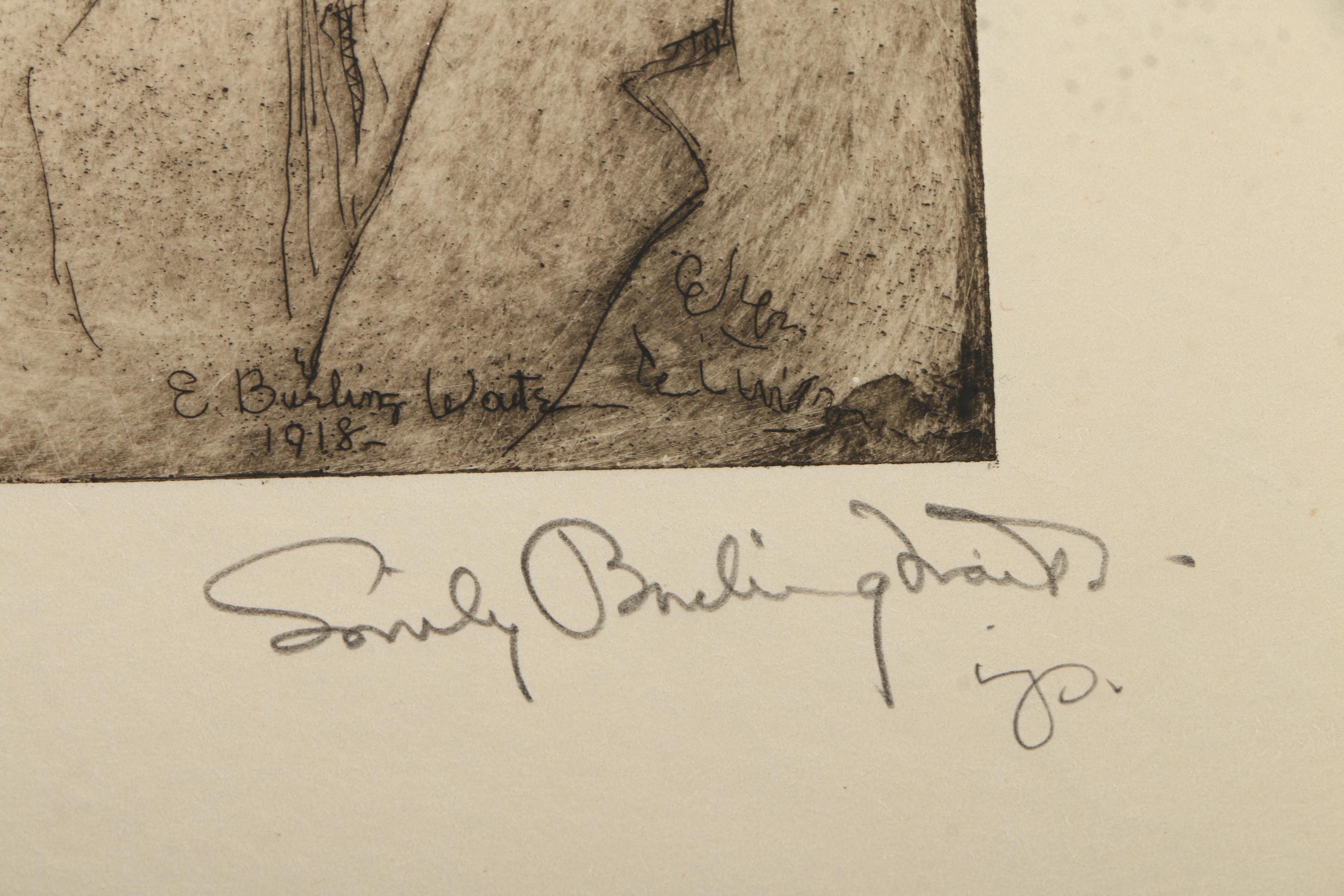 Collection of Emily Burlins Waite Portrait Etchings