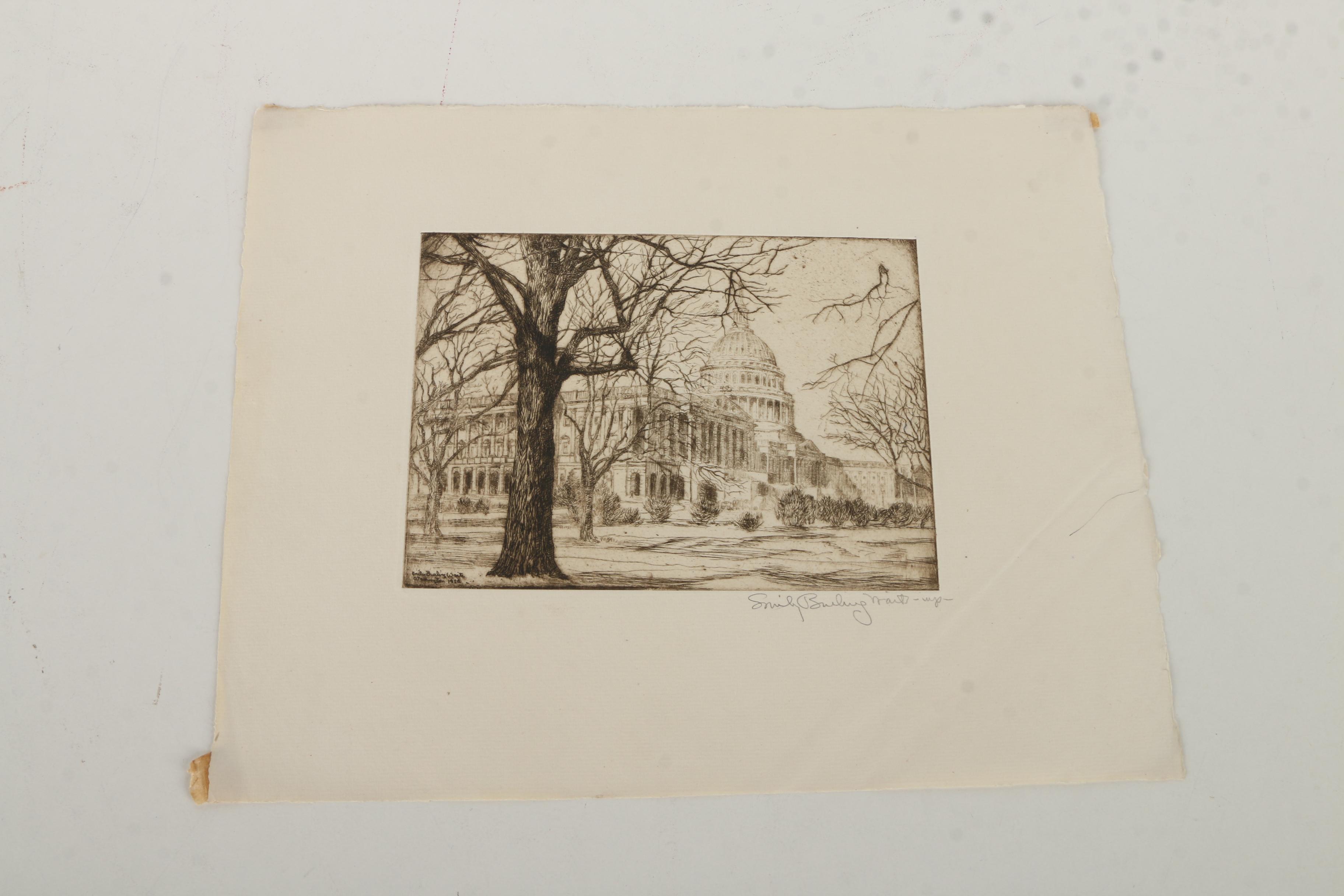 Collection of Emily B. Waite Etchings of Washington D.C.