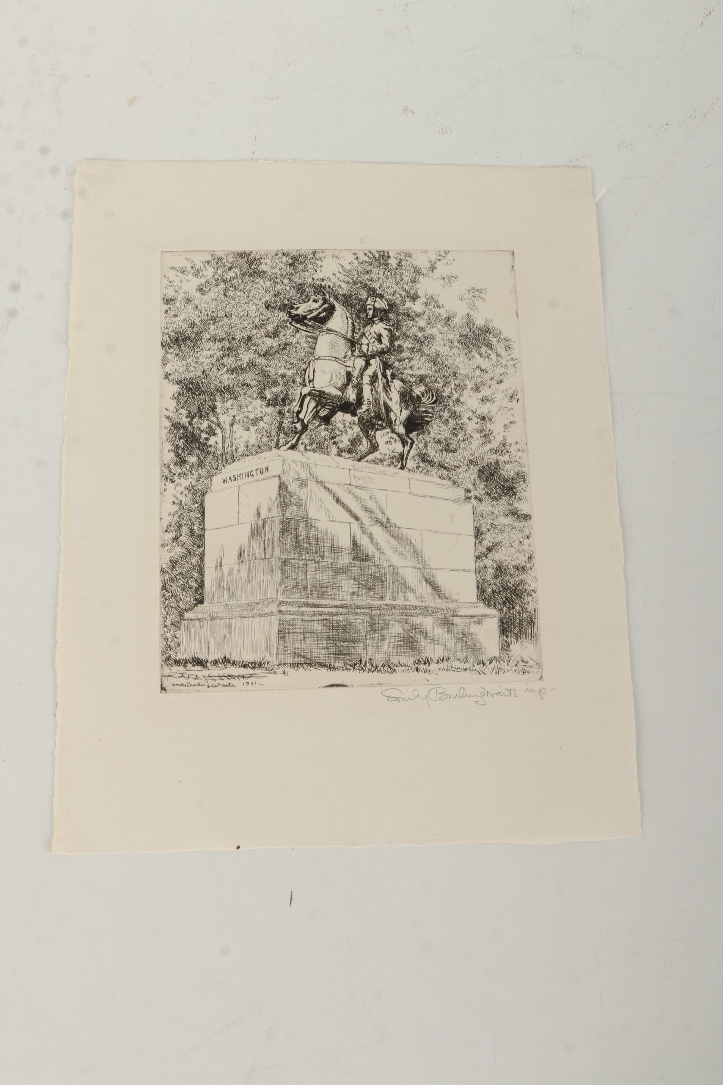 Collection of Emily B. Waite Etchings of Washington D.C.