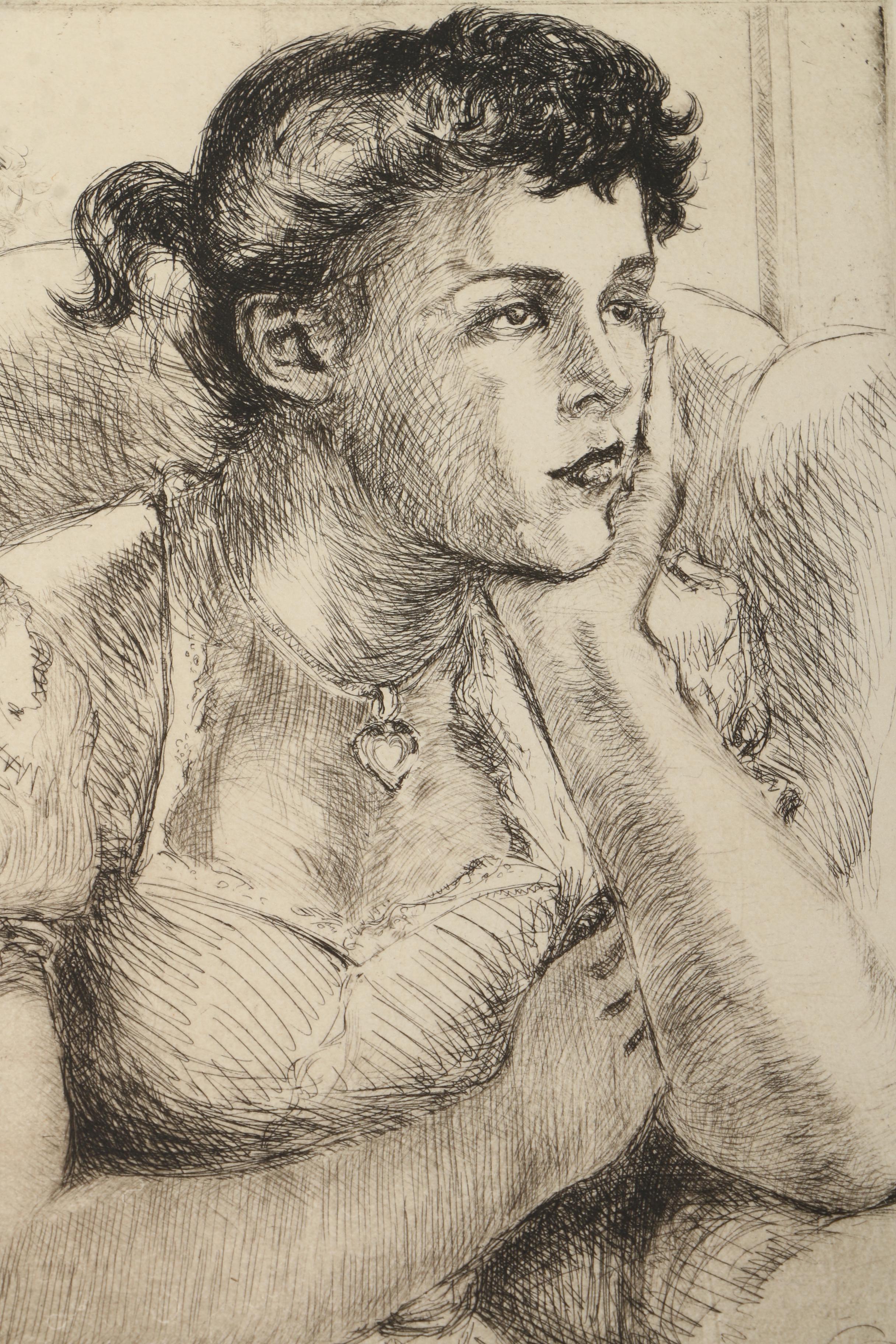 Emily Burling Waite Portrait Etchings