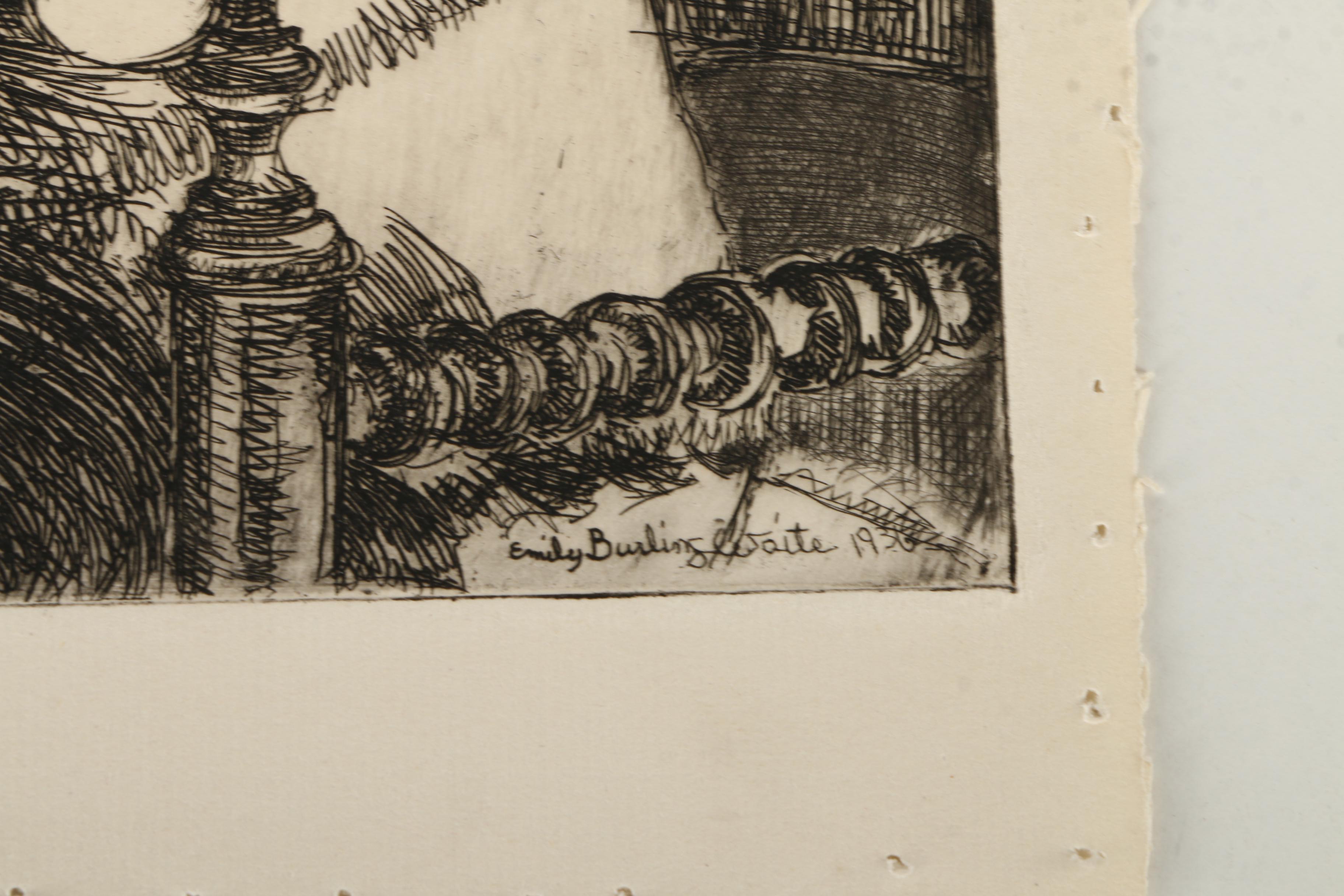 Emily Burling Waite Portrait Etchings