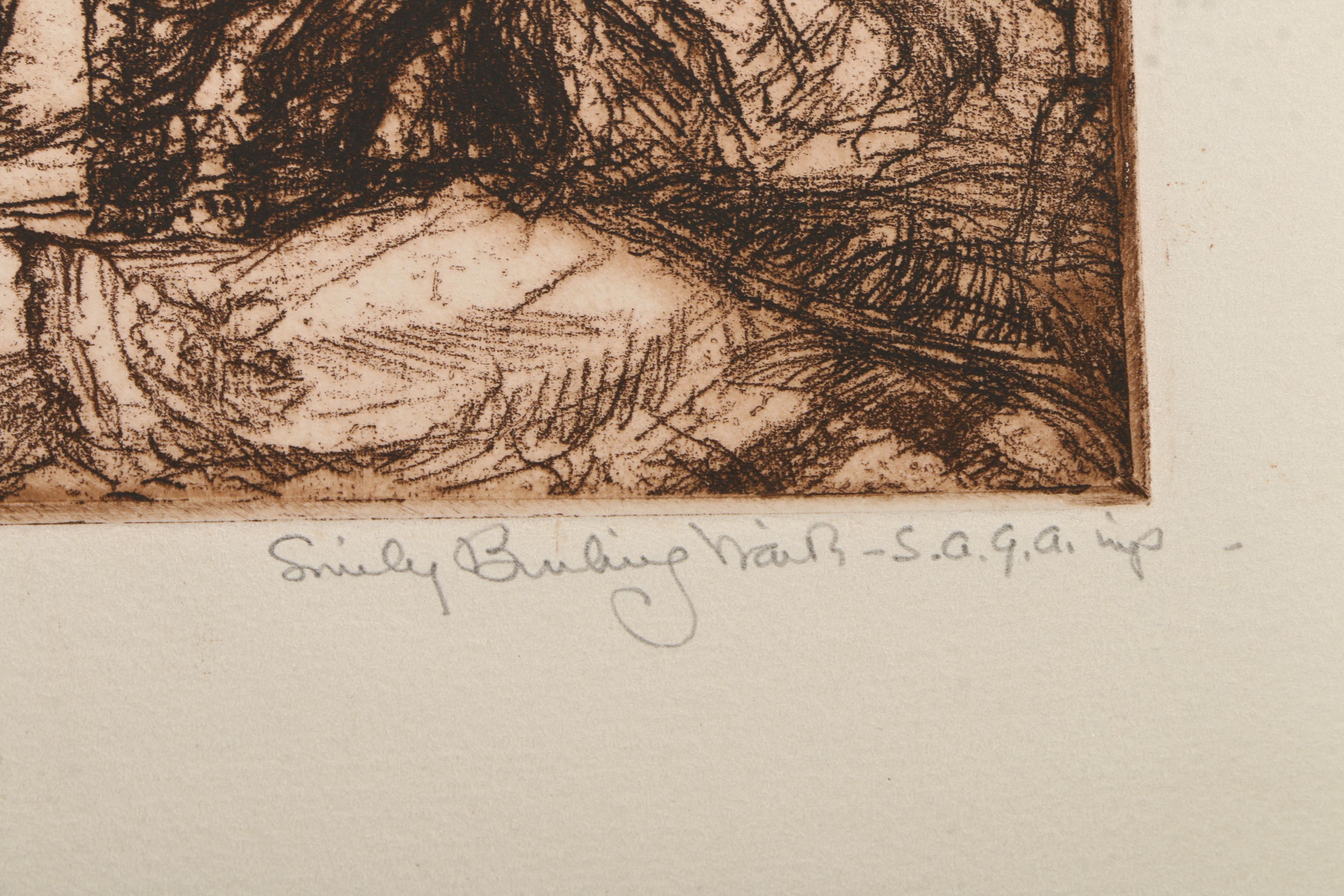 Emily Burling Waite Portrait Etchings