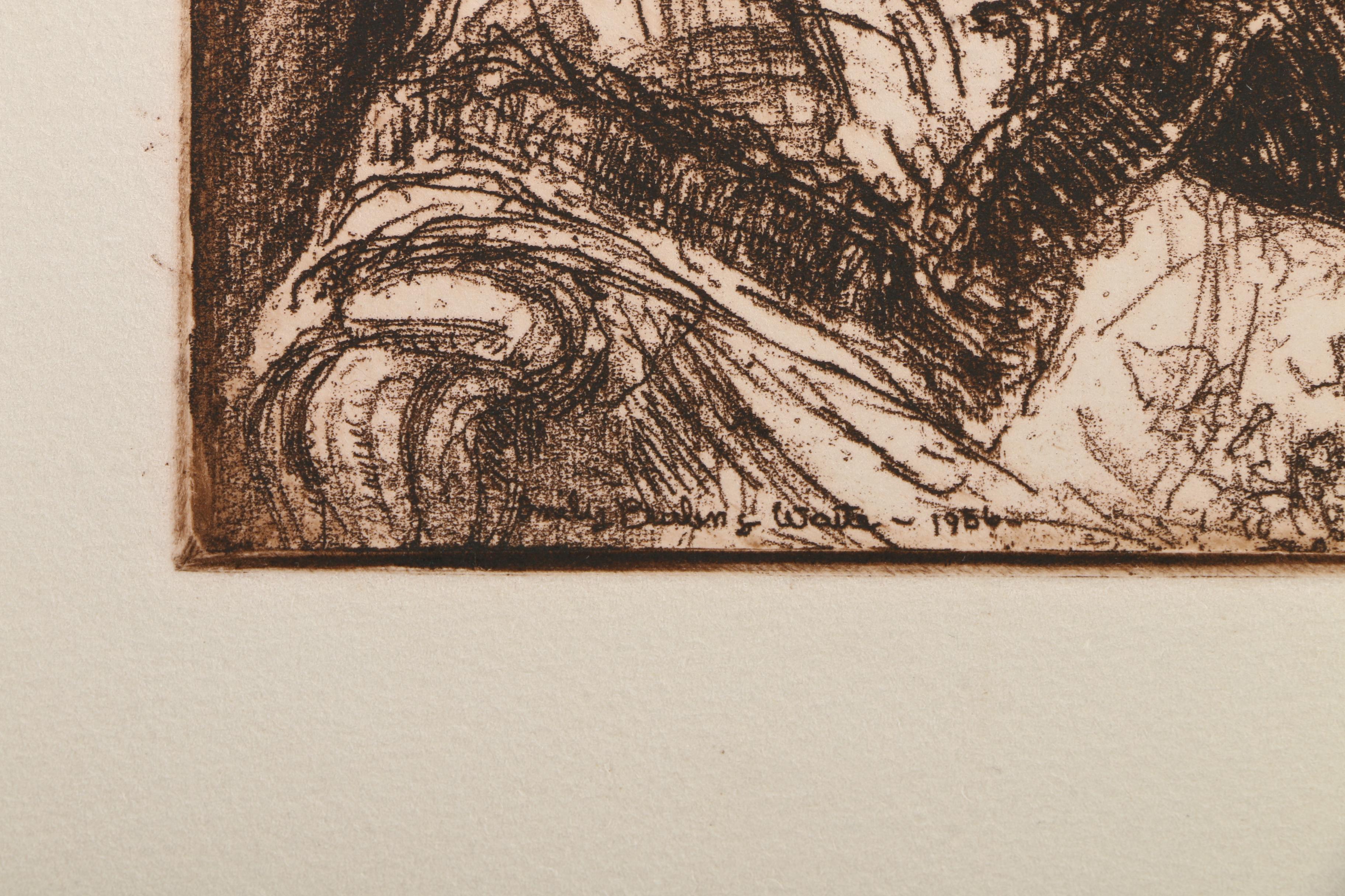 Emily Burling Waite Portrait Etchings