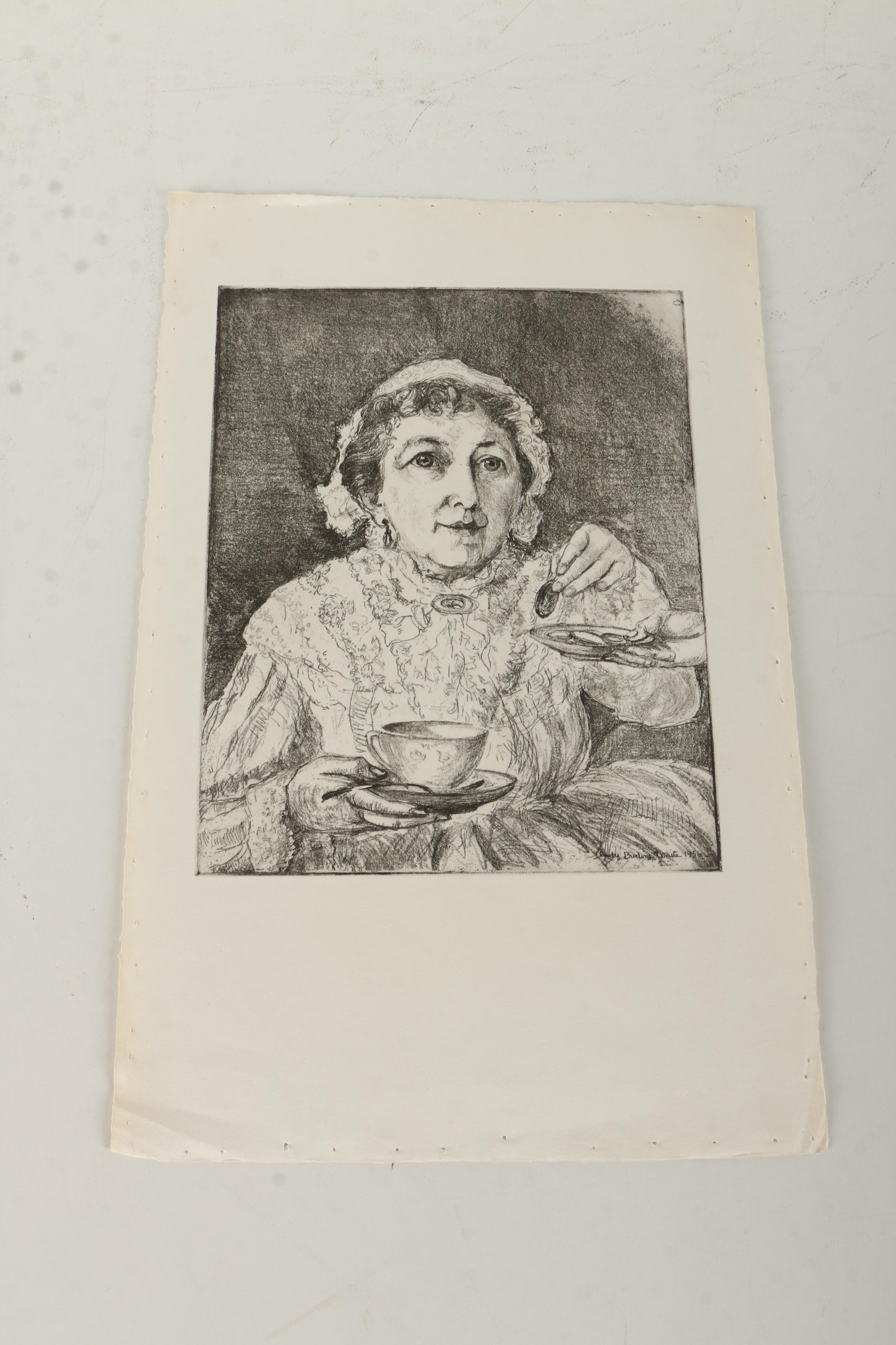 Emily Burling Waite Portrait Etchings