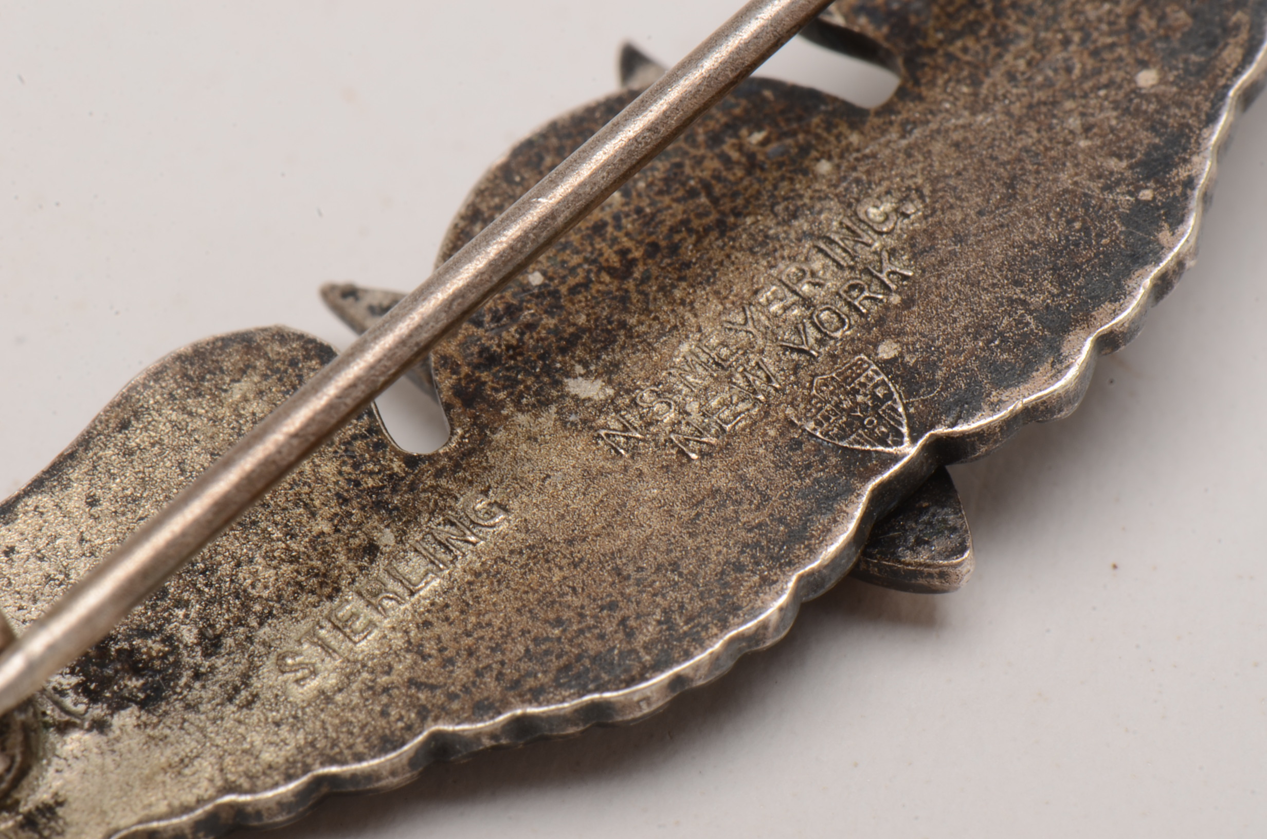 WWII US Military Sterling Silver Air Pilot Bomber Gunner Wing Pin