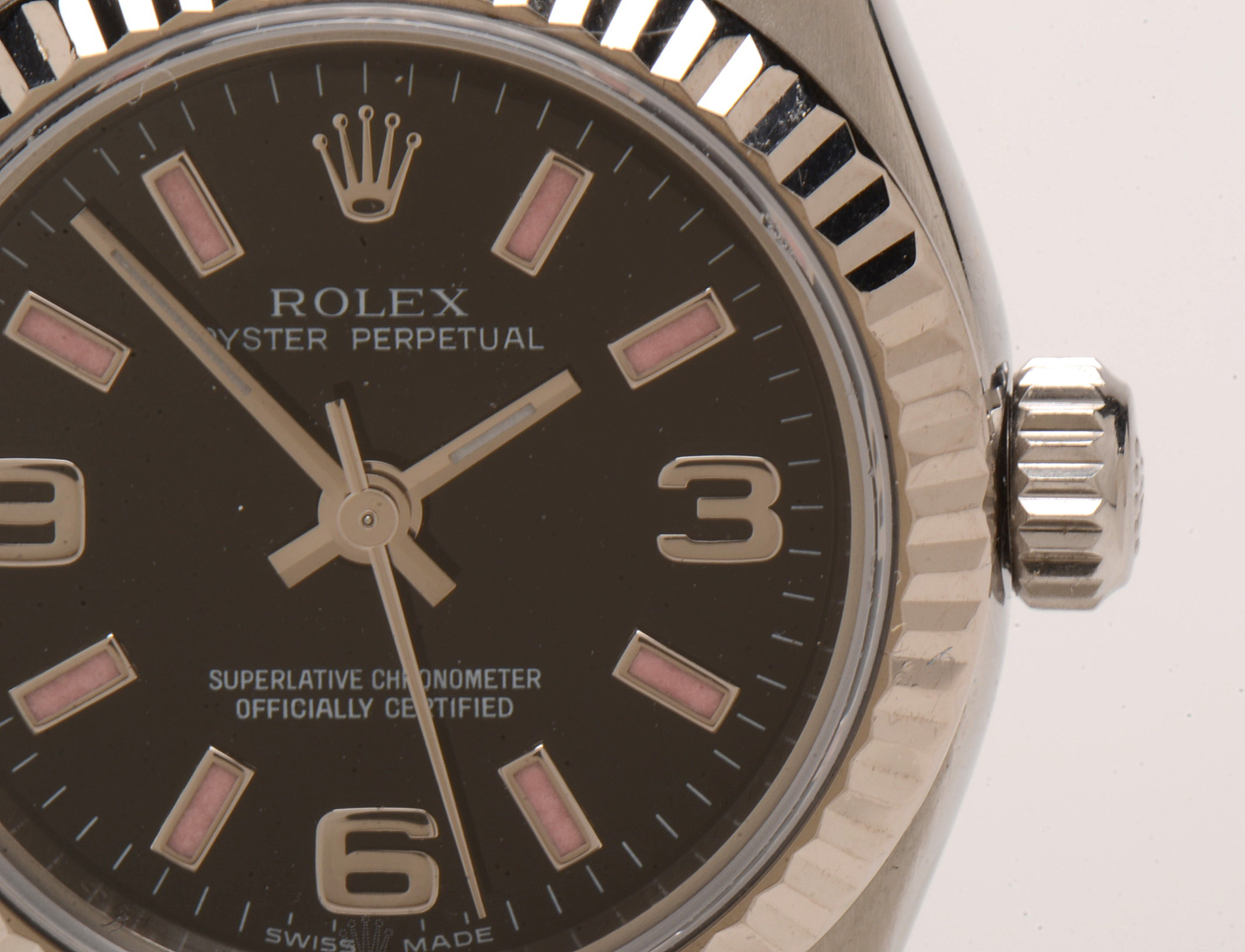 Rolex Perpetual 18K White Gold and Steel Black 176234 Automatic