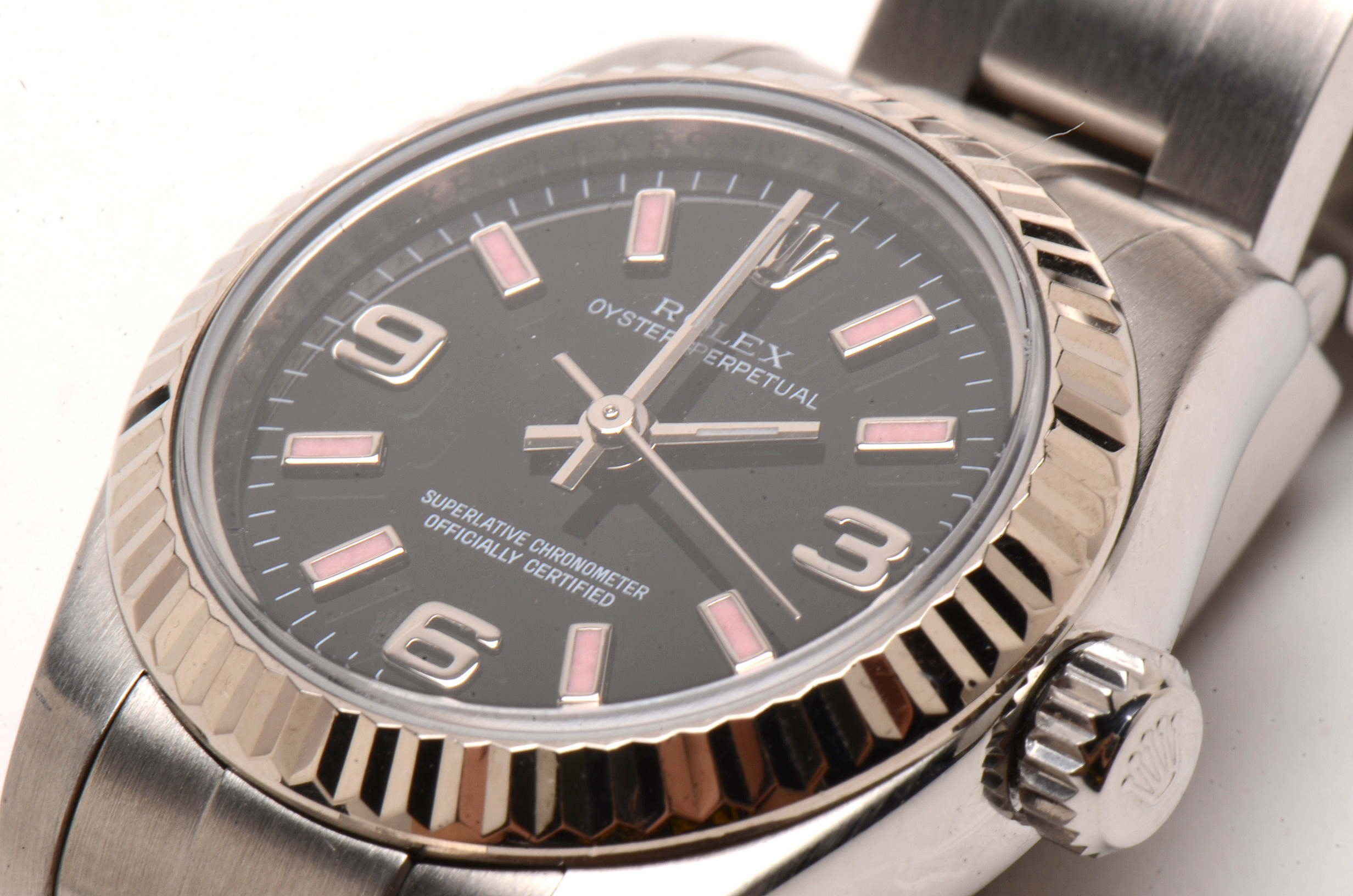 Rolex Perpetual 18K White Gold and Steel Black 176234 Automatic