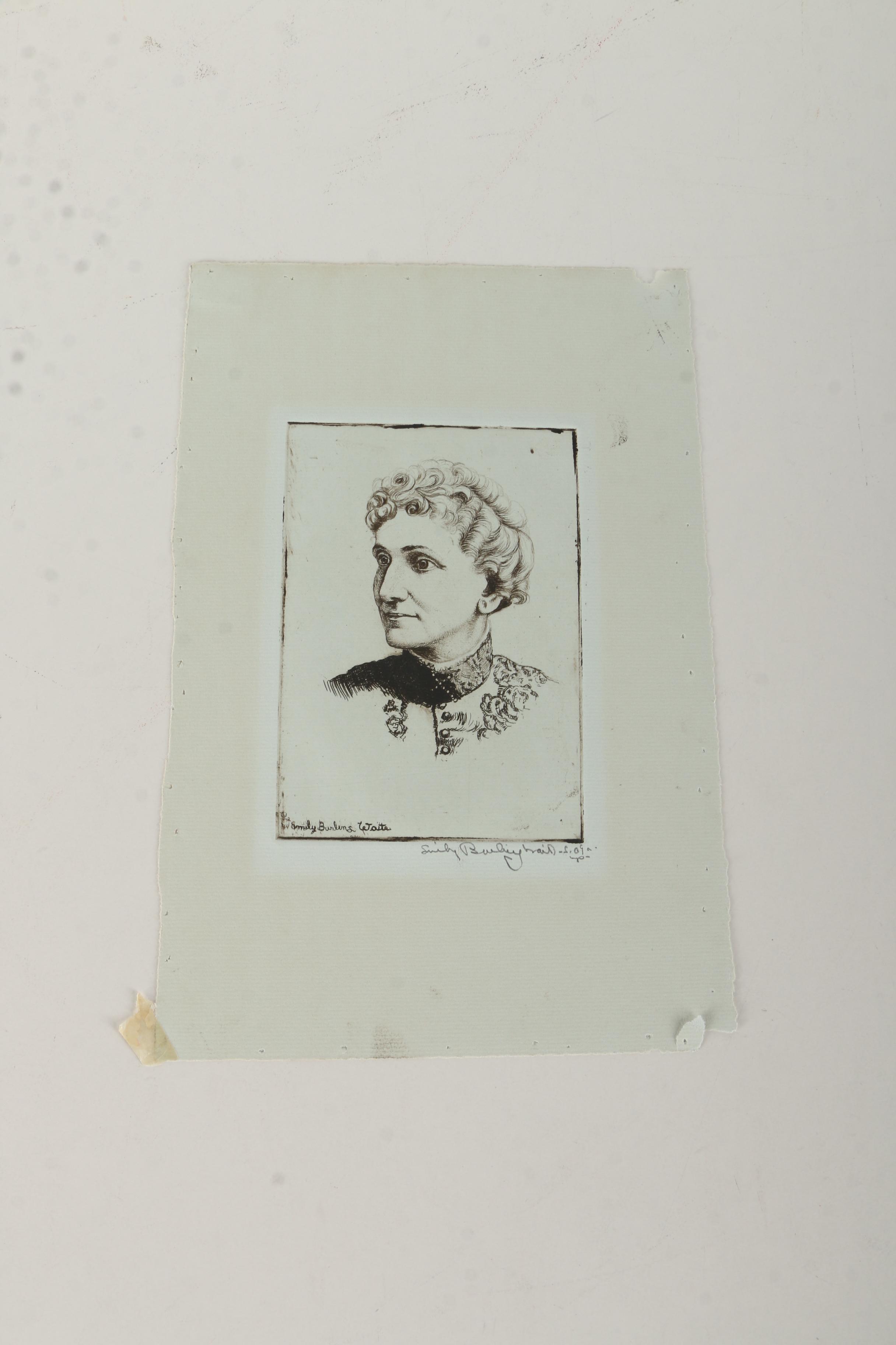 Emily Burling Waite Portrait Etchings