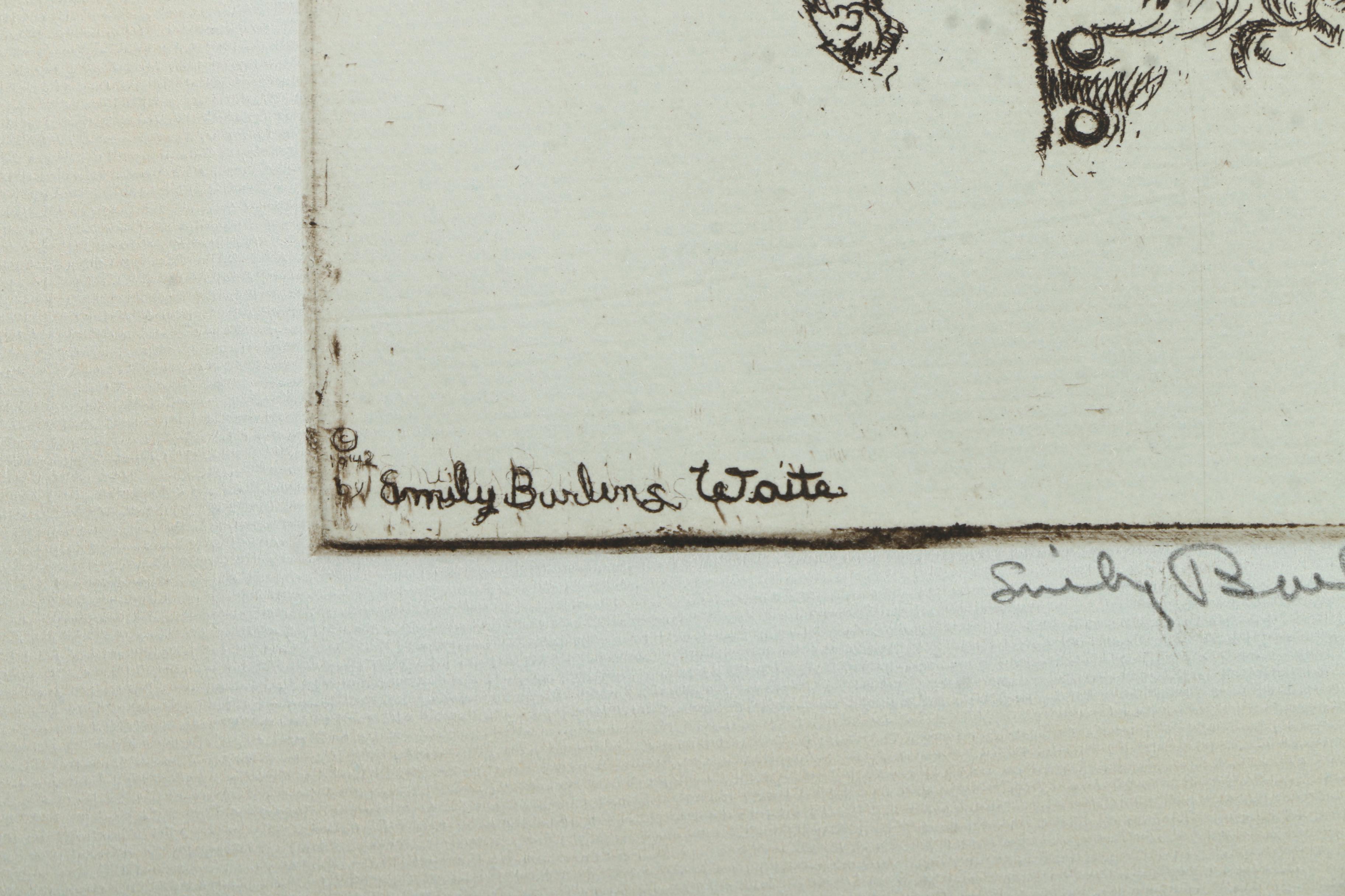 Emily Burling Waite Portrait Etchings