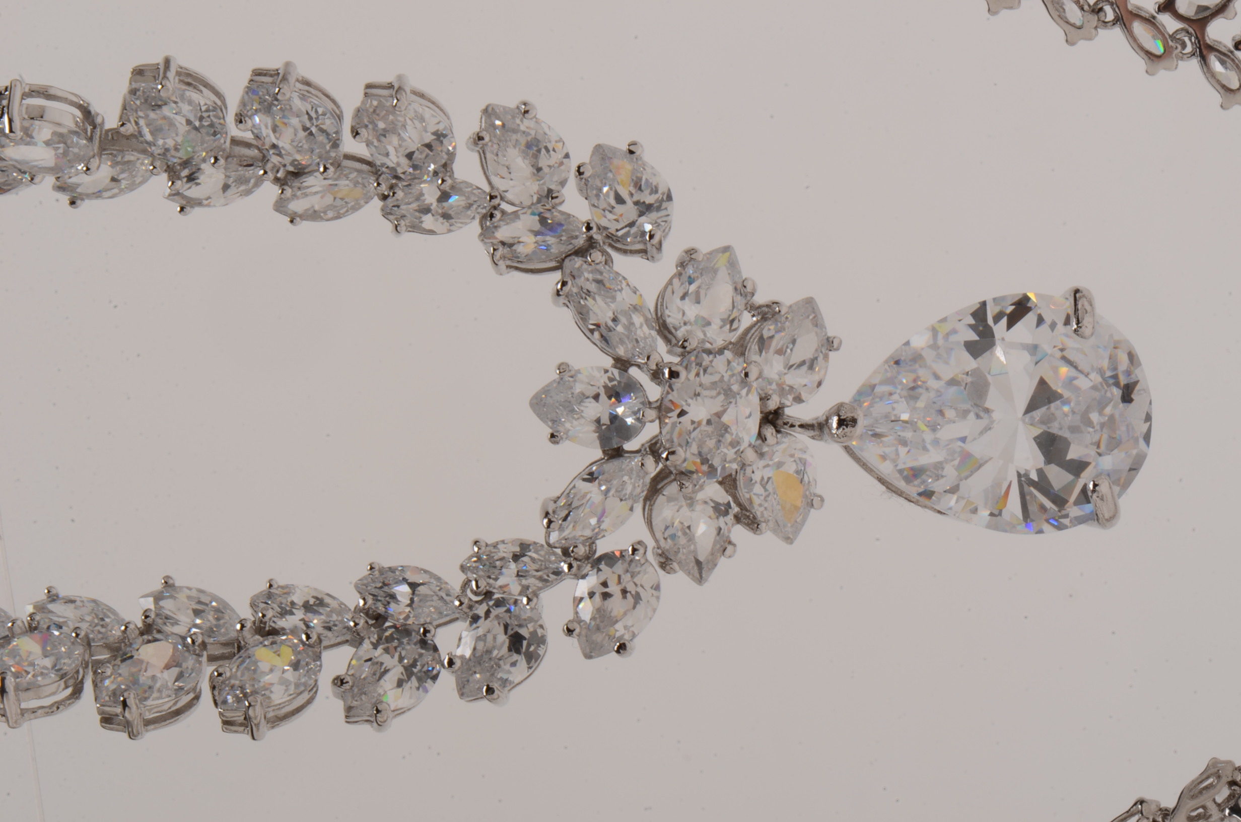 Sterling Silver and Prong Set Cubic Zirconia Necklace