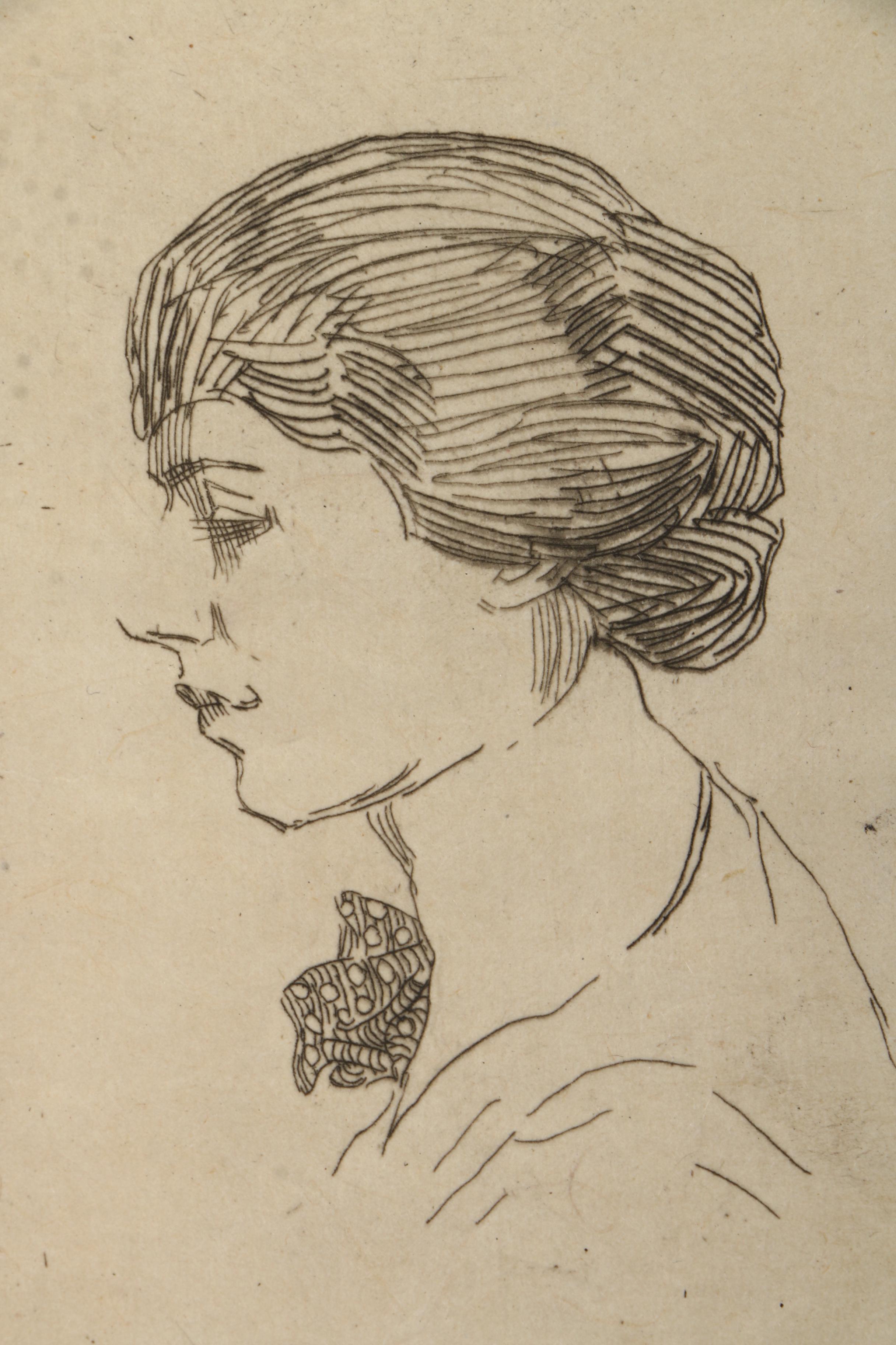 Emily Burling Waite Portrait Etchings