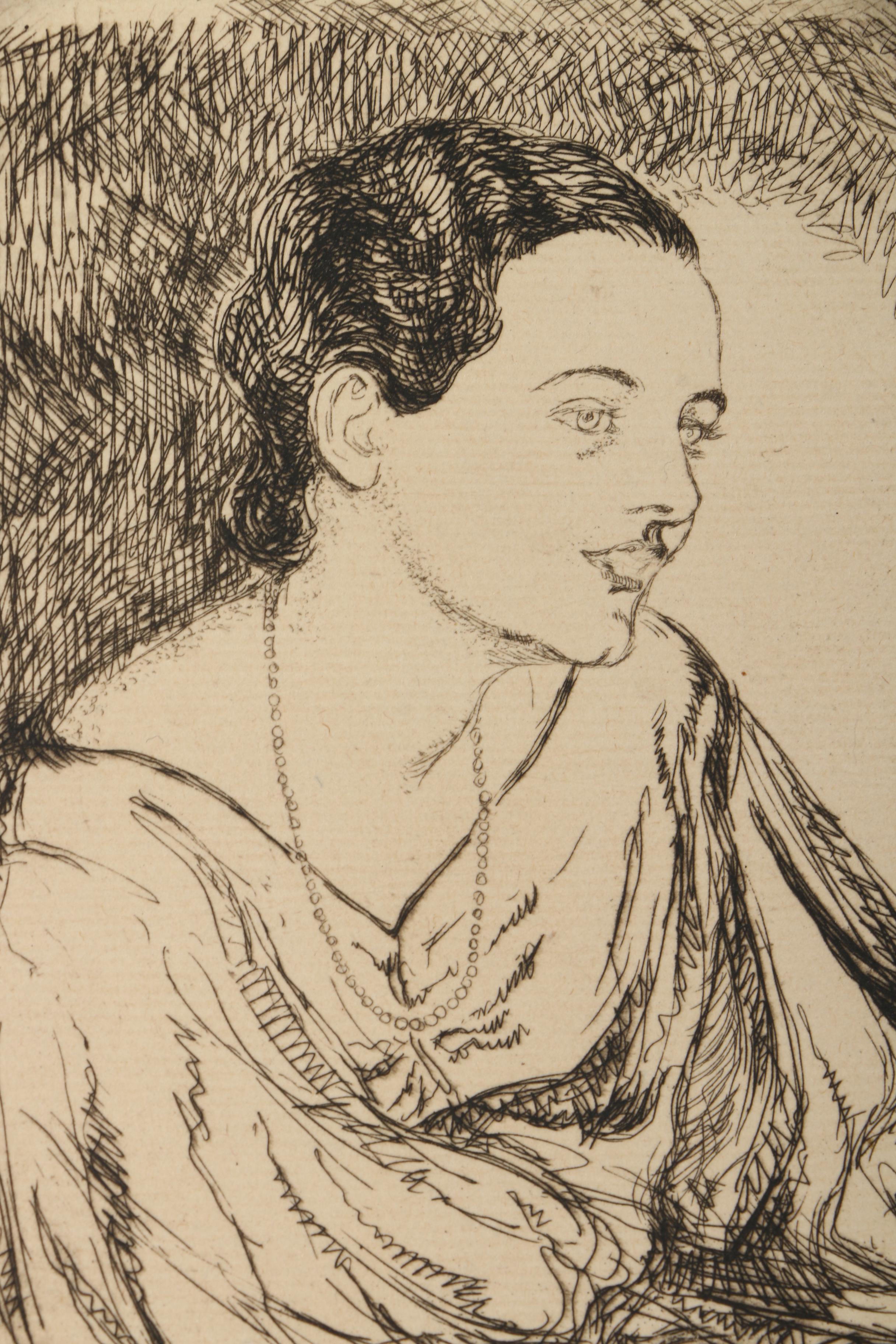 Emily Burling Waite Portrait Etchings