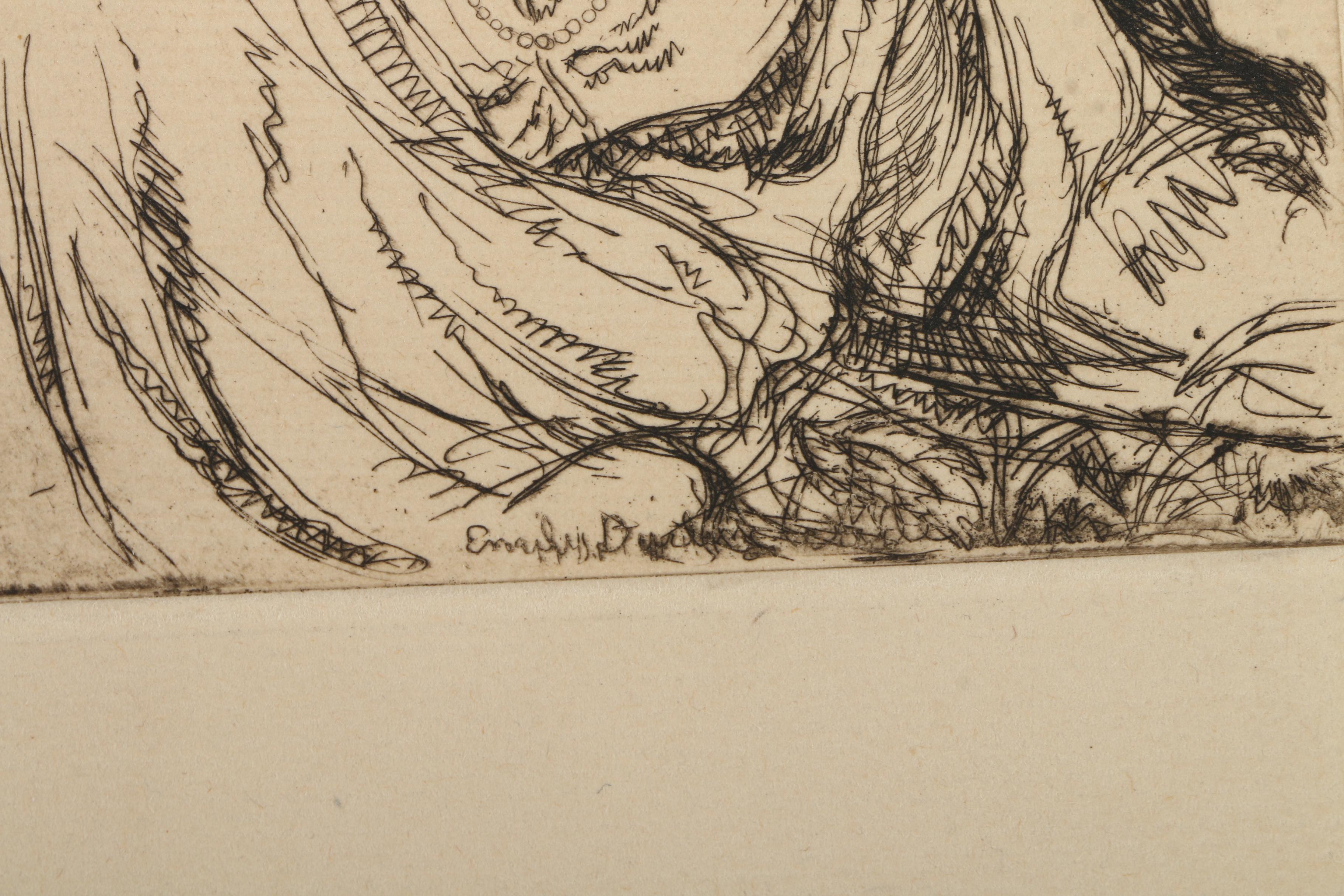 Emily Burling Waite Portrait Etchings