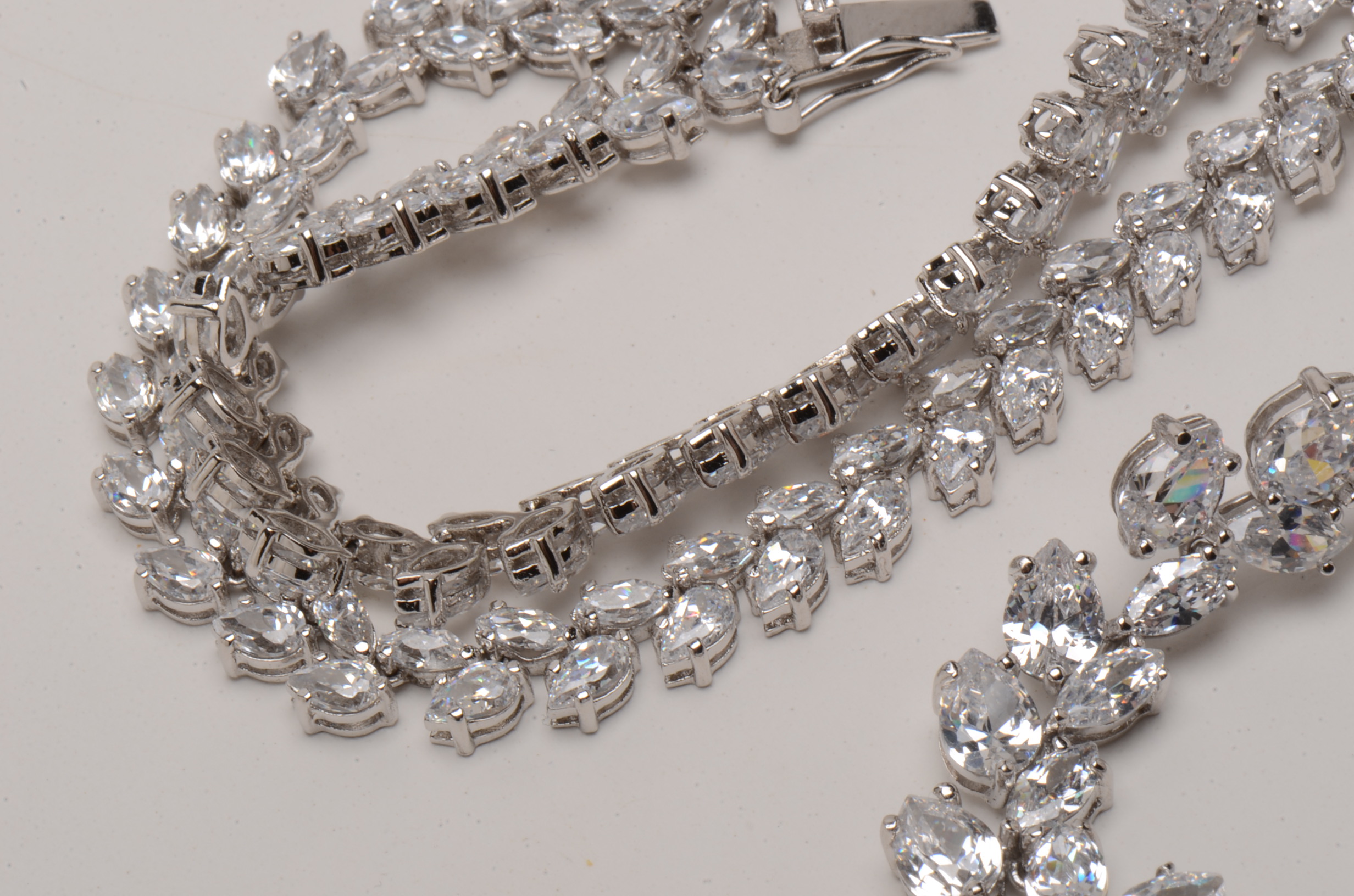 Sterling Silver and Prong Set Cubic Zirconia Necklace