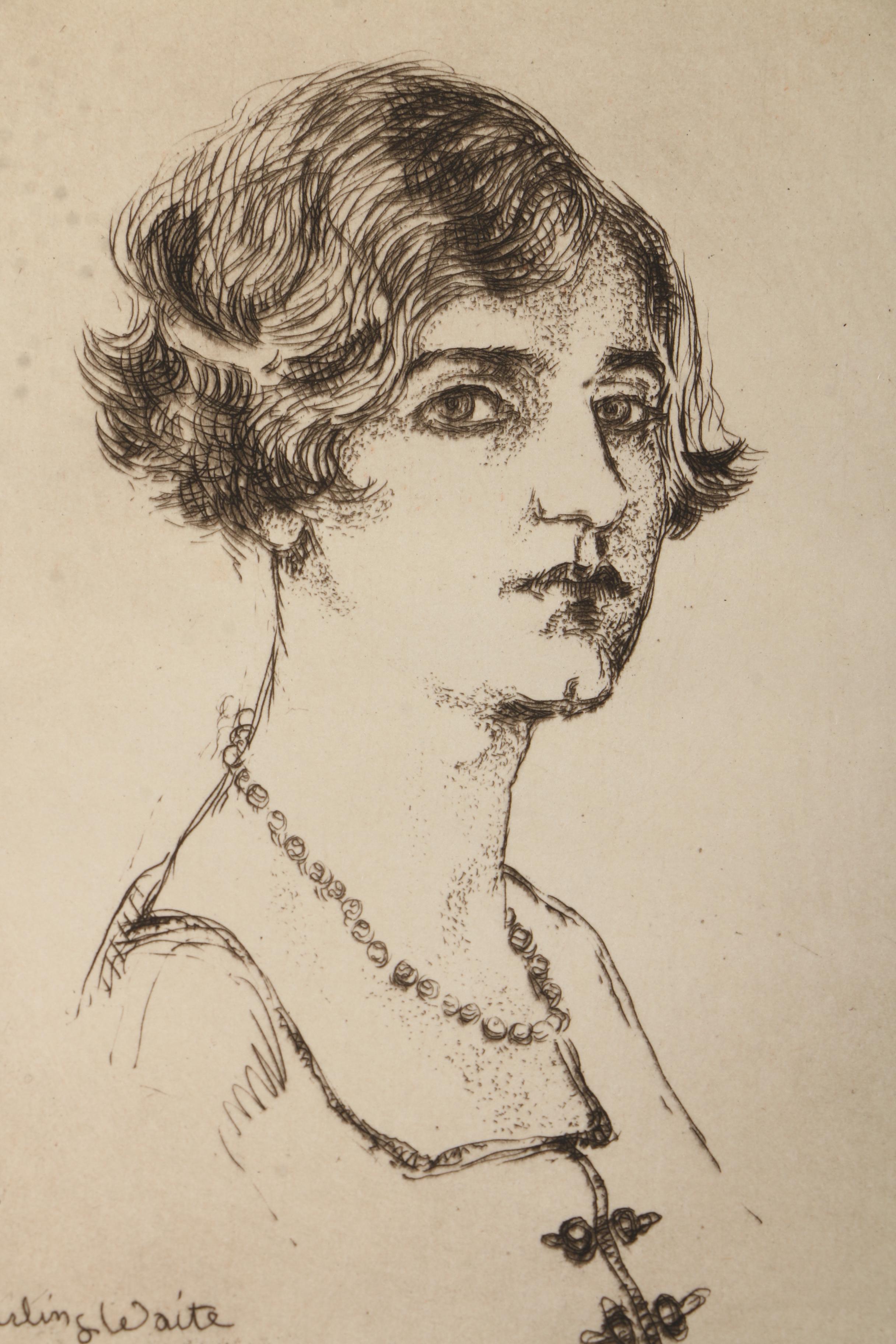 Emily Burling Waite Portrait Etchings