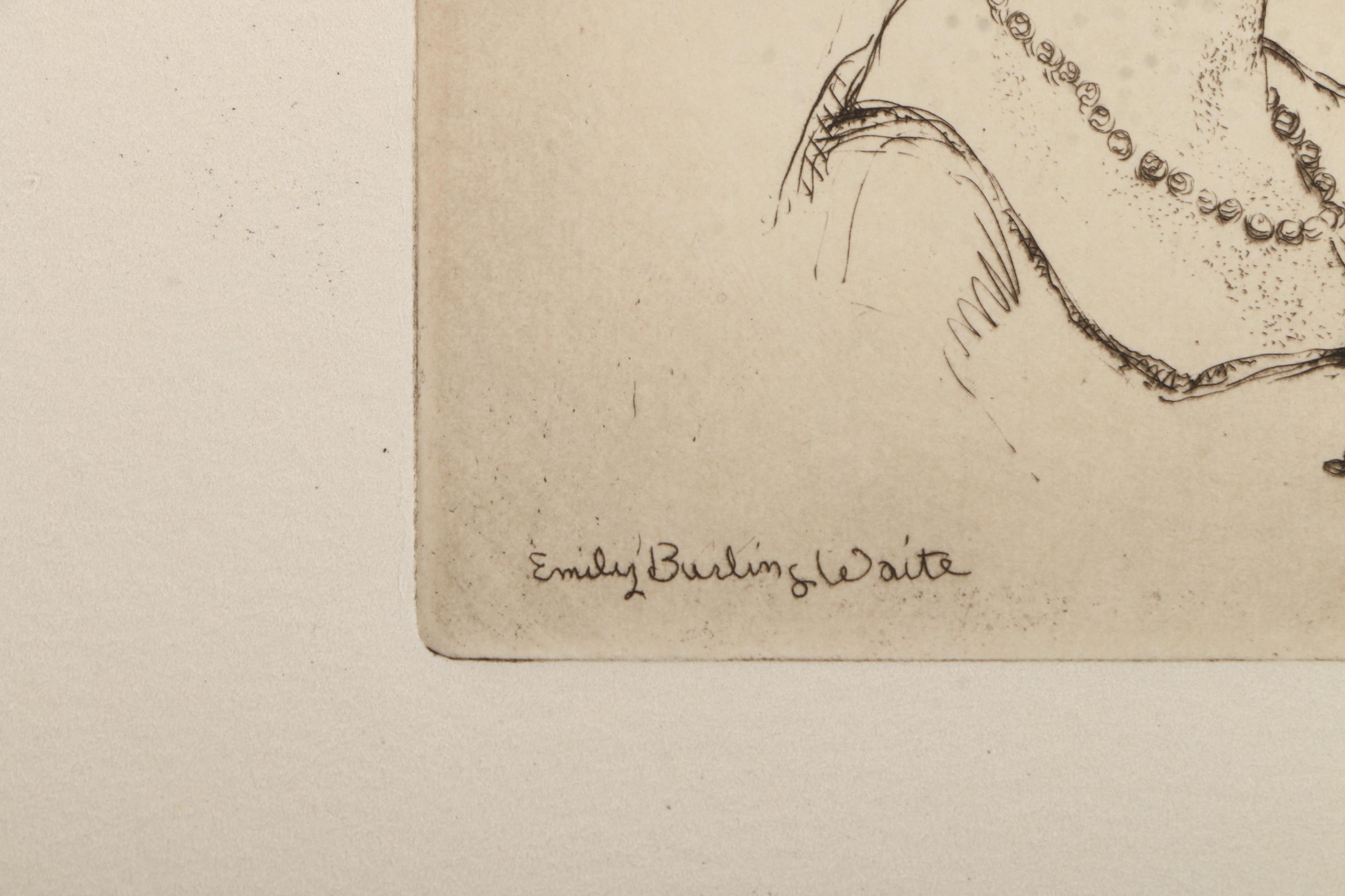 Emily Burling Waite Portrait Etchings