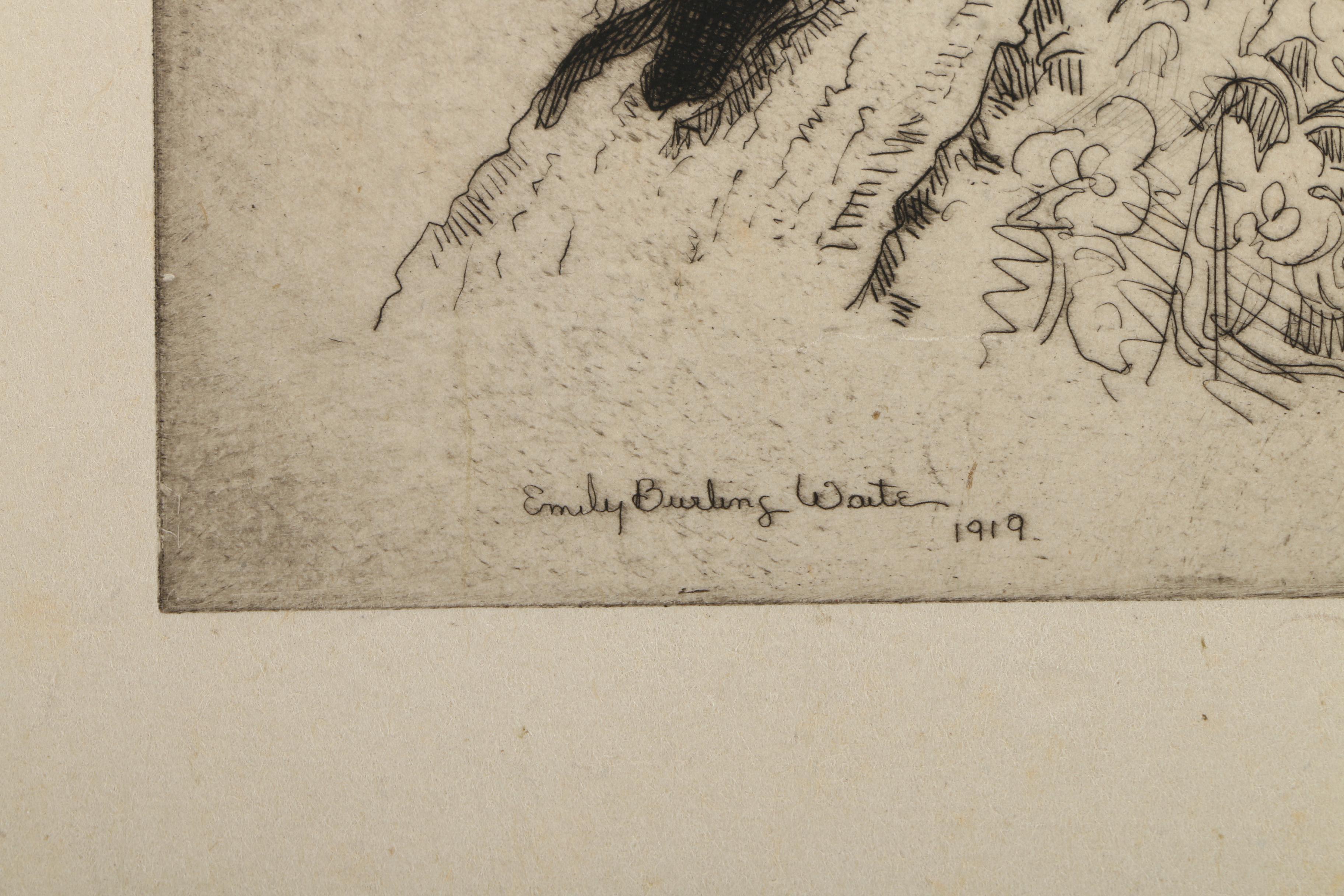 Emily Burling Waite Portrait Etchings