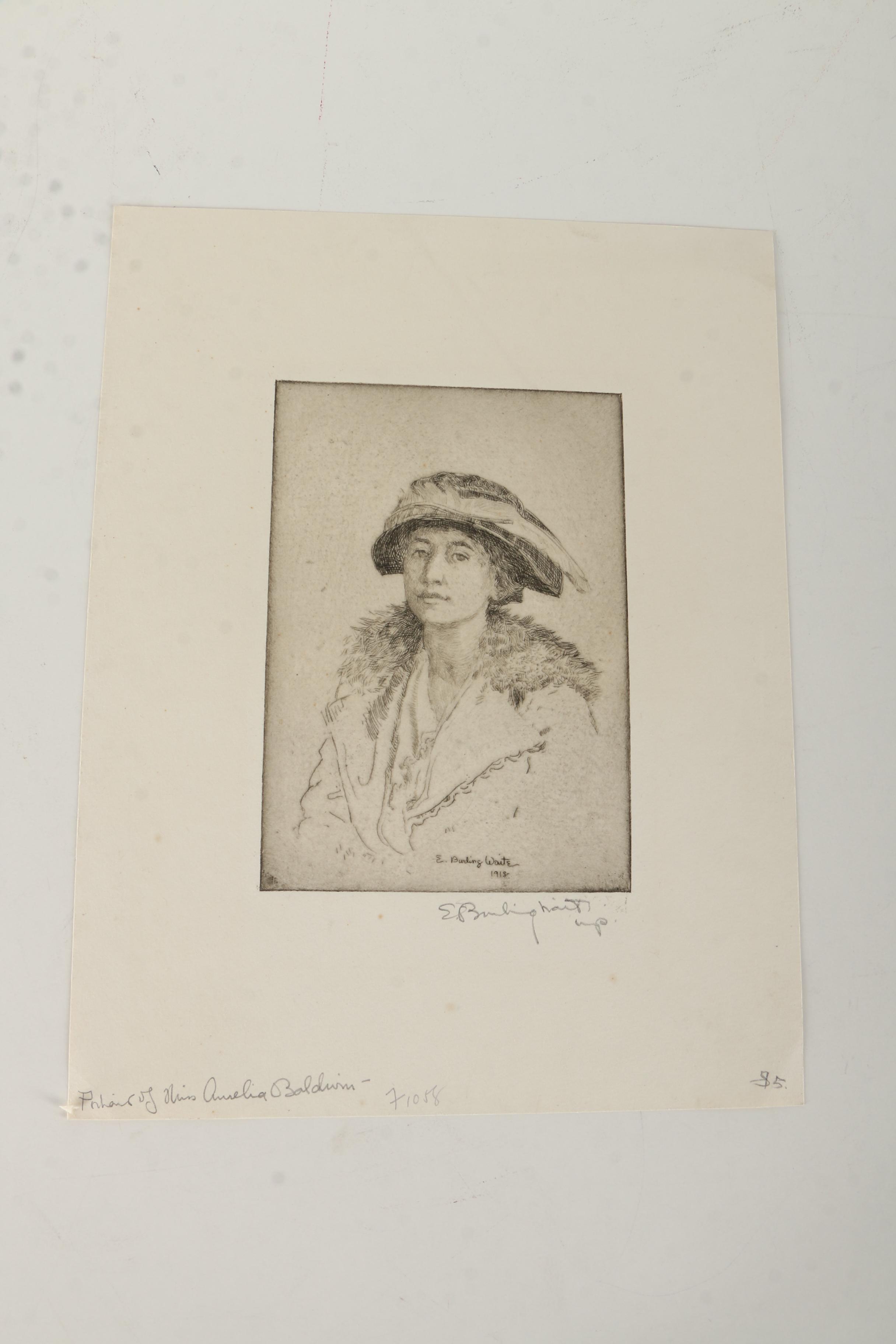 Emily Burling Waite Portrait Etchings