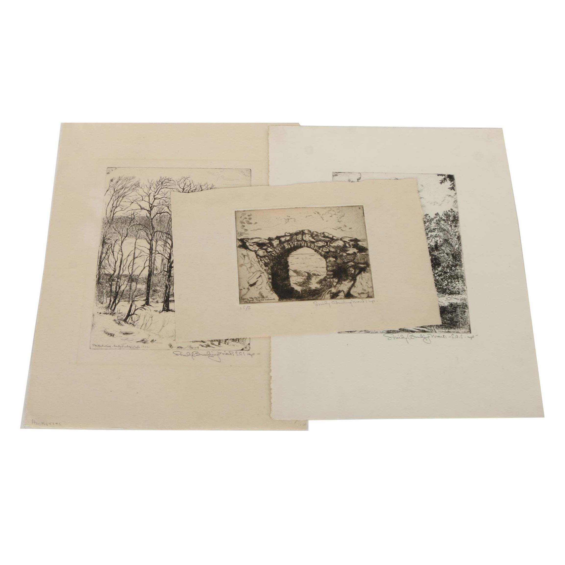 Collection of Emily Burlins Waite Portrait Etchings