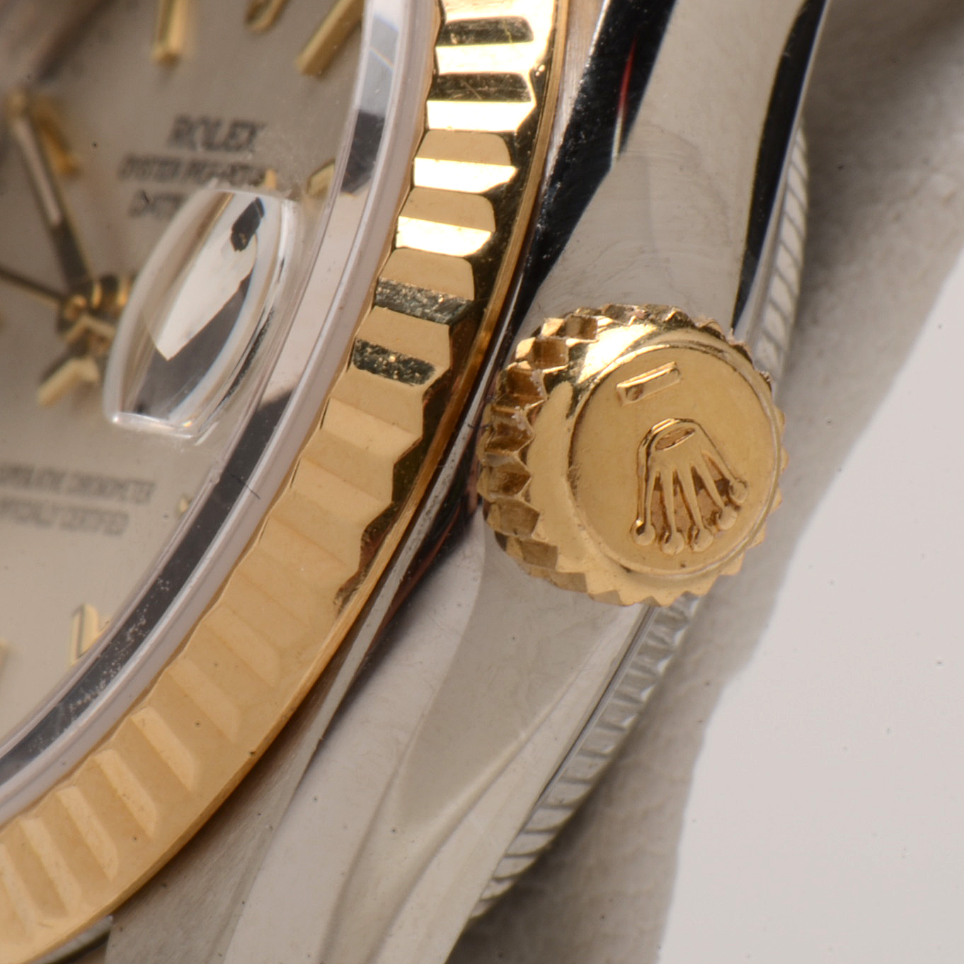 Rolex Datejust 18K Gold & Steel Silver Index Automatic Watch