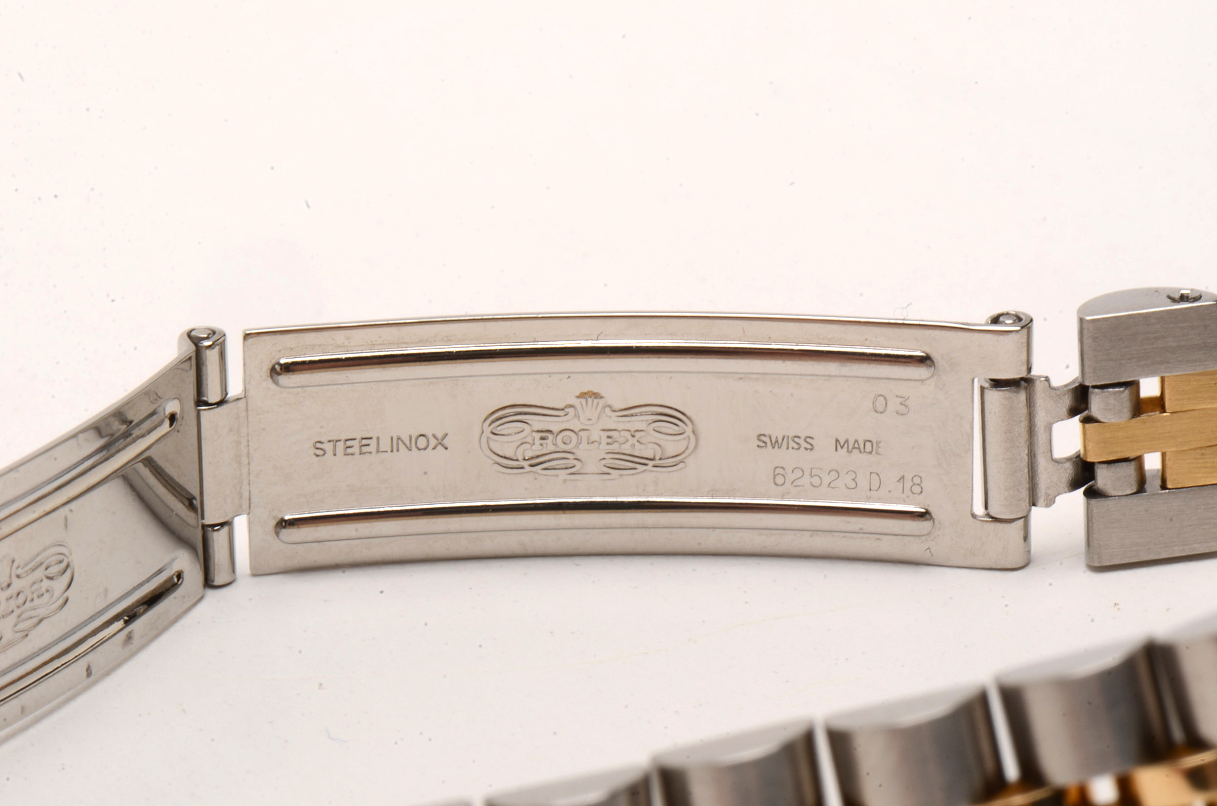 Rolex Datejust 18K Gold & Steel Silver Index Automatic Watch